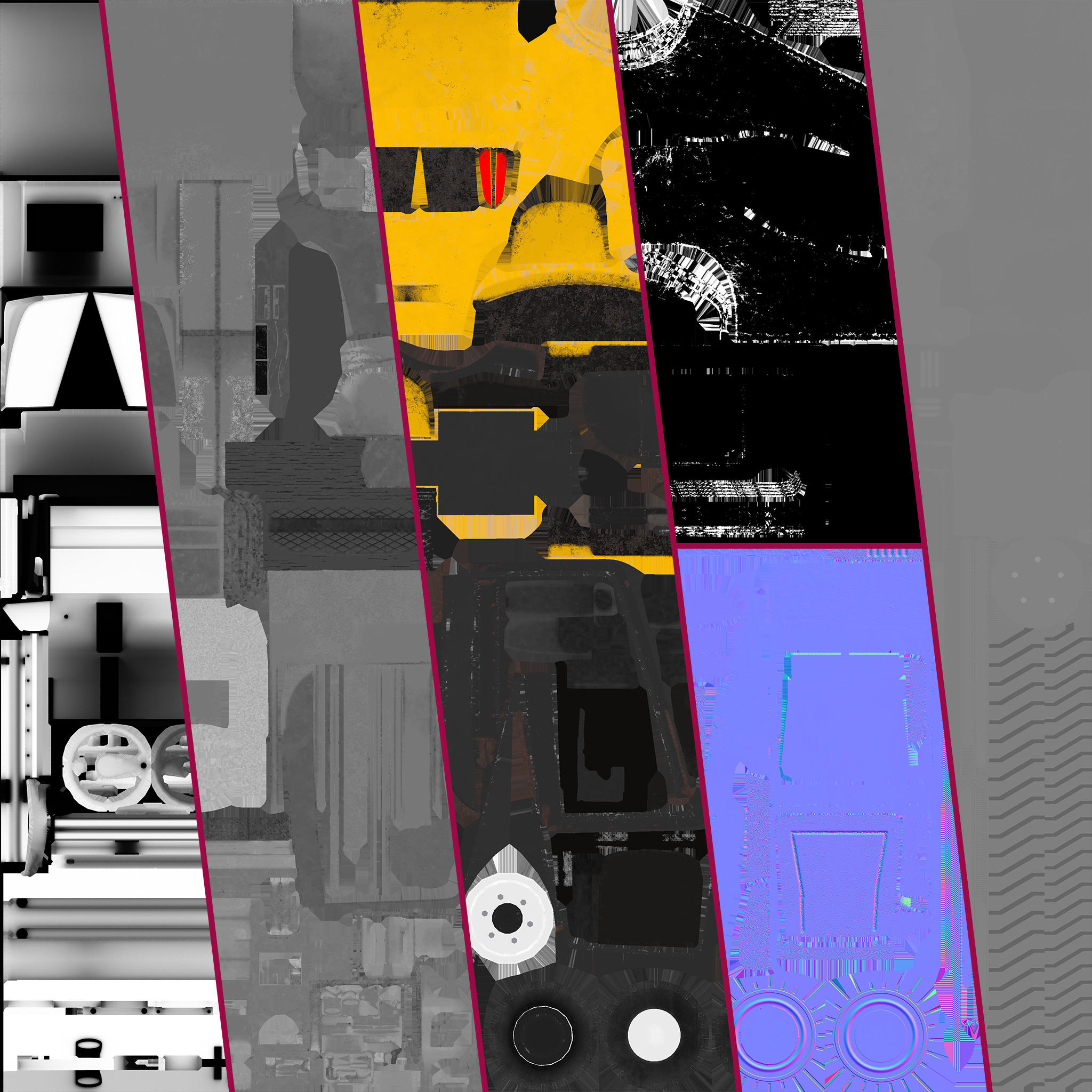 Industrial Frontal Forklift Low Poly Low-poly 3D model_30