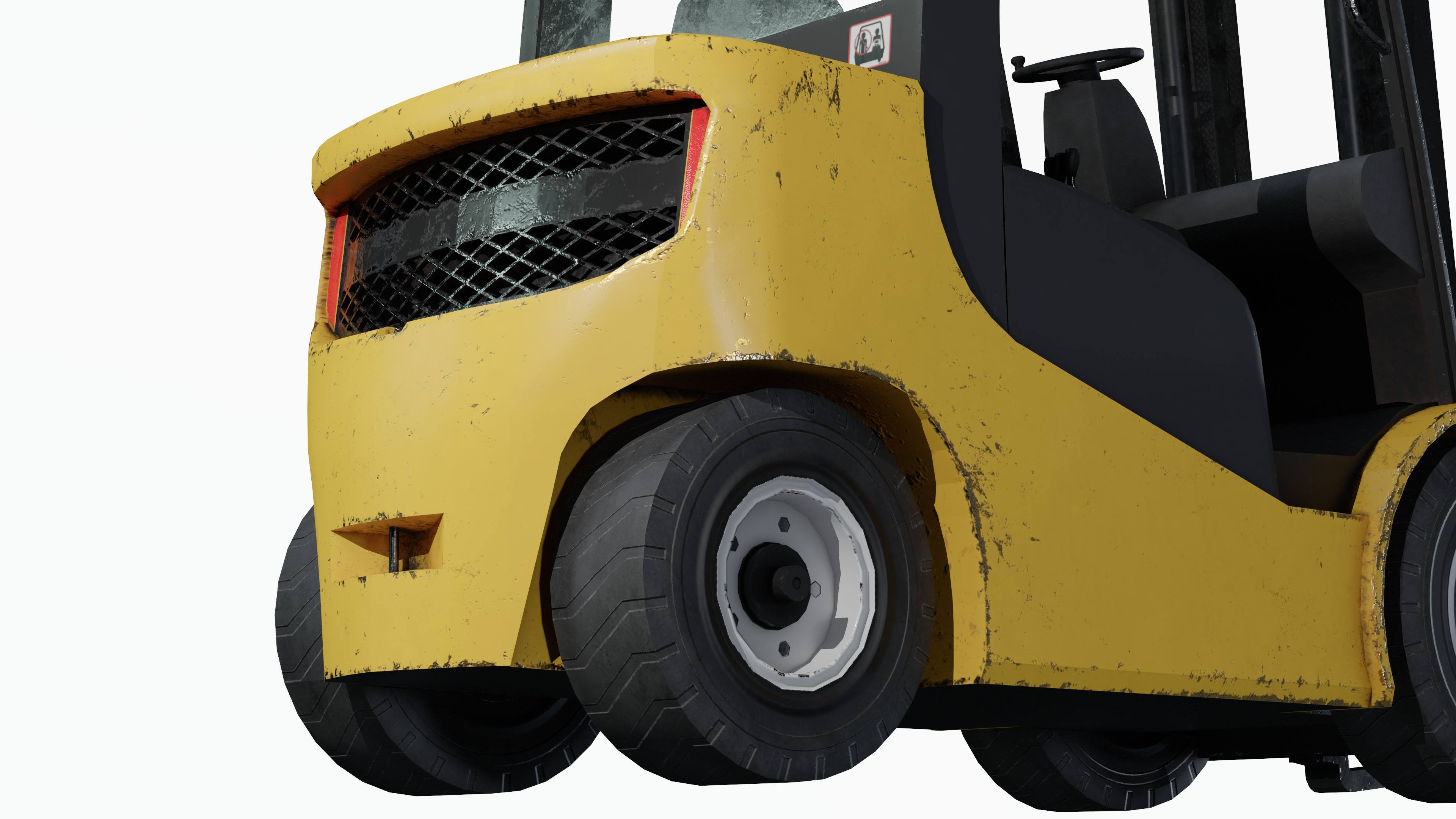 Industrial Frontal Forklift Low Poly Low-poly 3D model_7