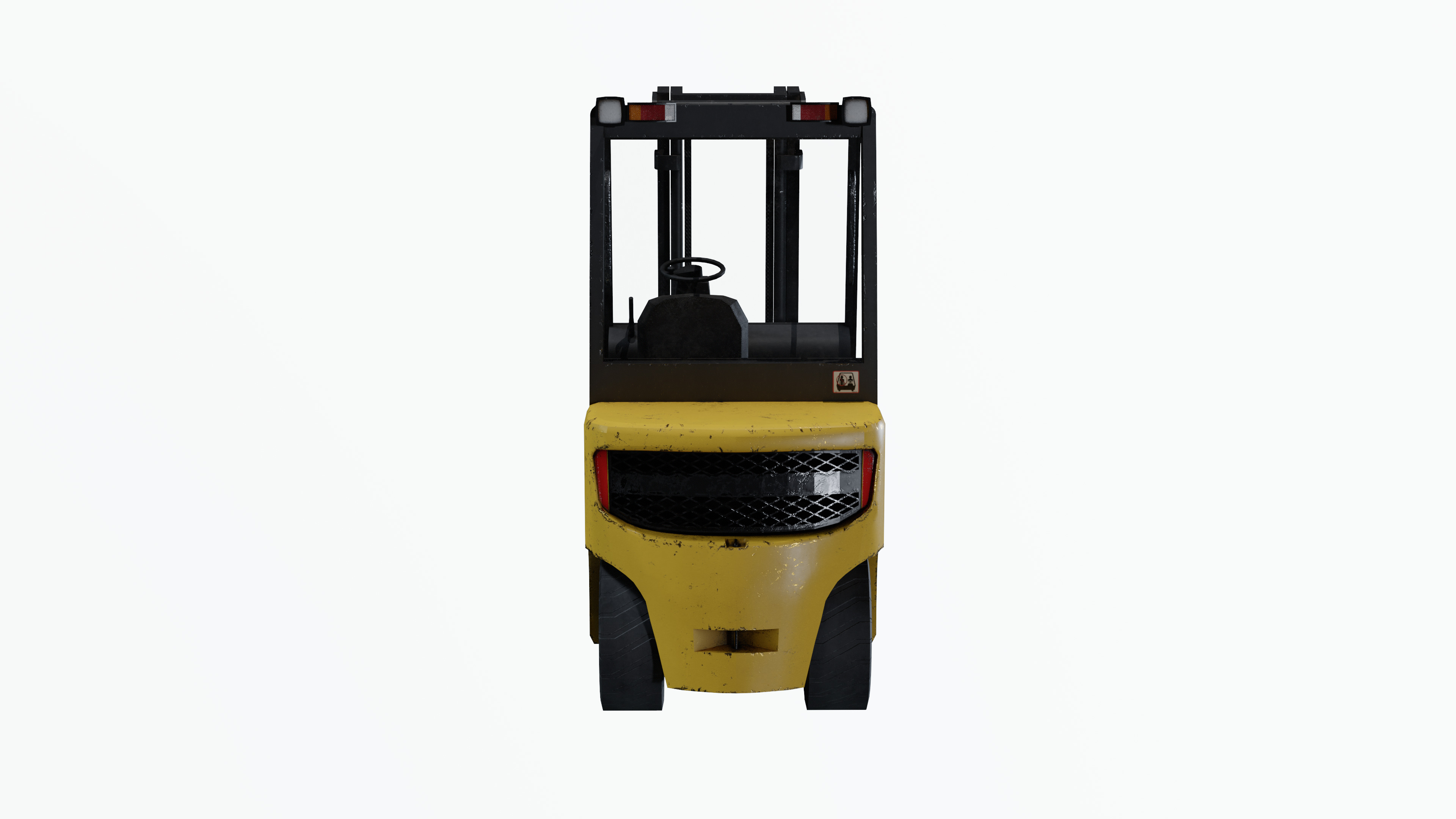 Industrial Frontal Forklift Low Poly Low-poly 3D model_4