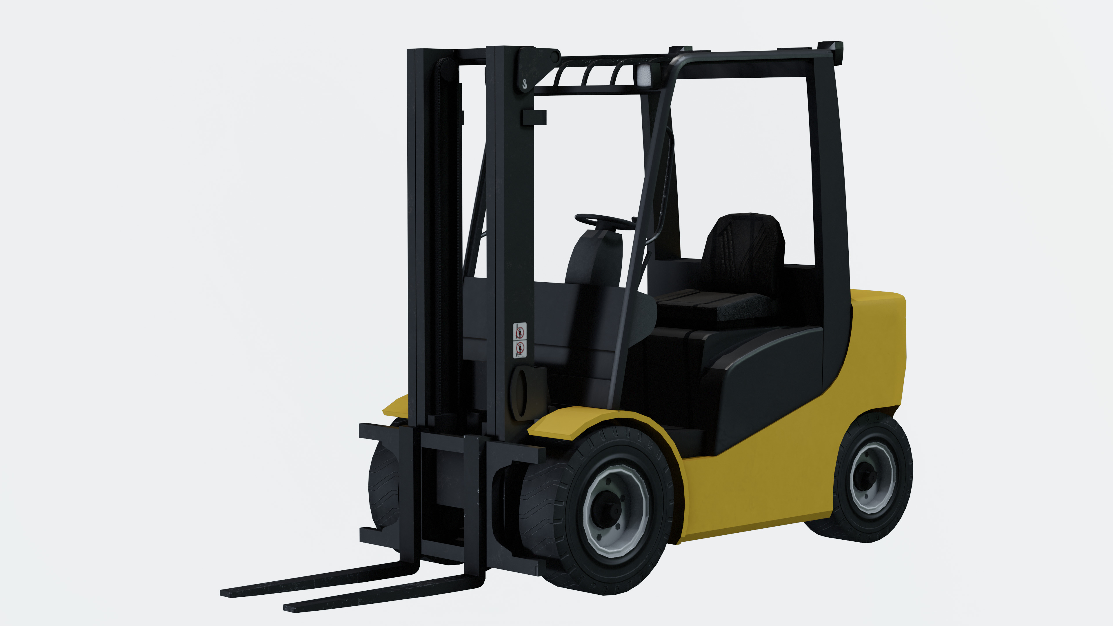 Industrial Frontal Forklift Low Poly Low-poly 3D model_20