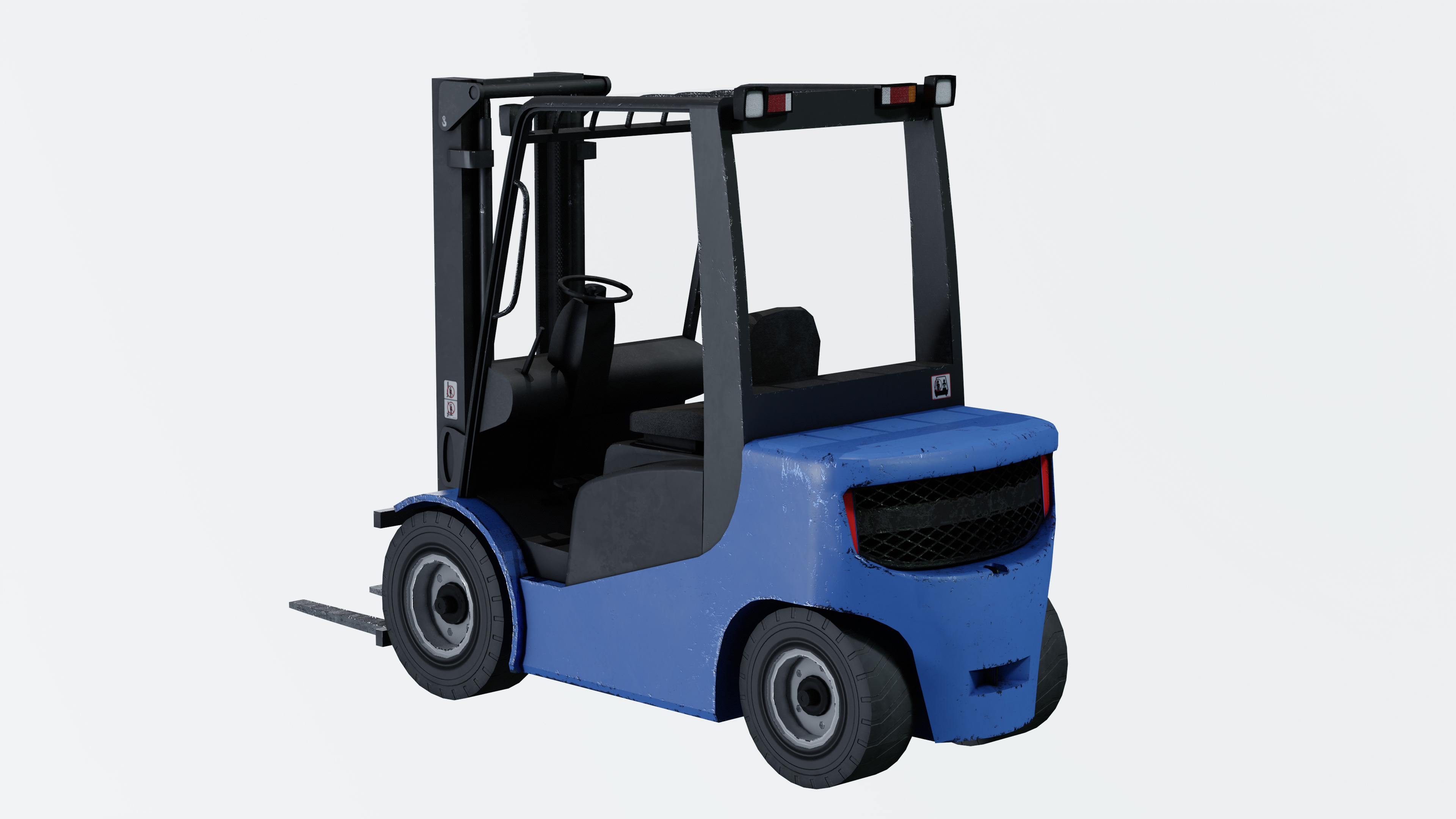 Industrial Frontal Forklift Low Poly Low-poly 3D model_27
