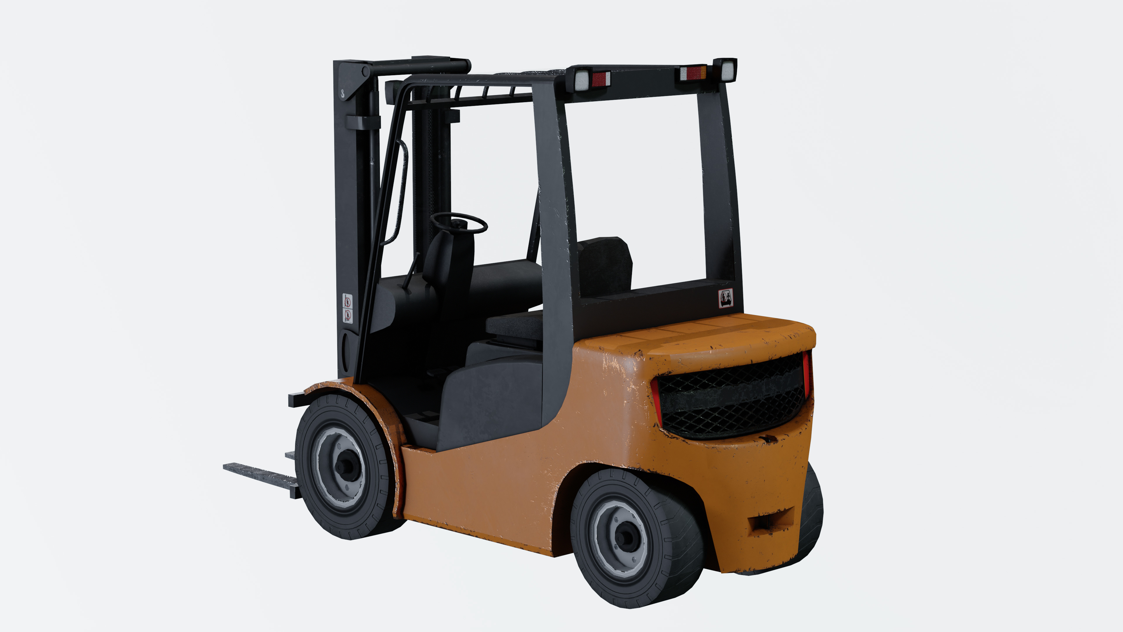 Industrial Frontal Forklift Low Poly Low-poly 3D model_23