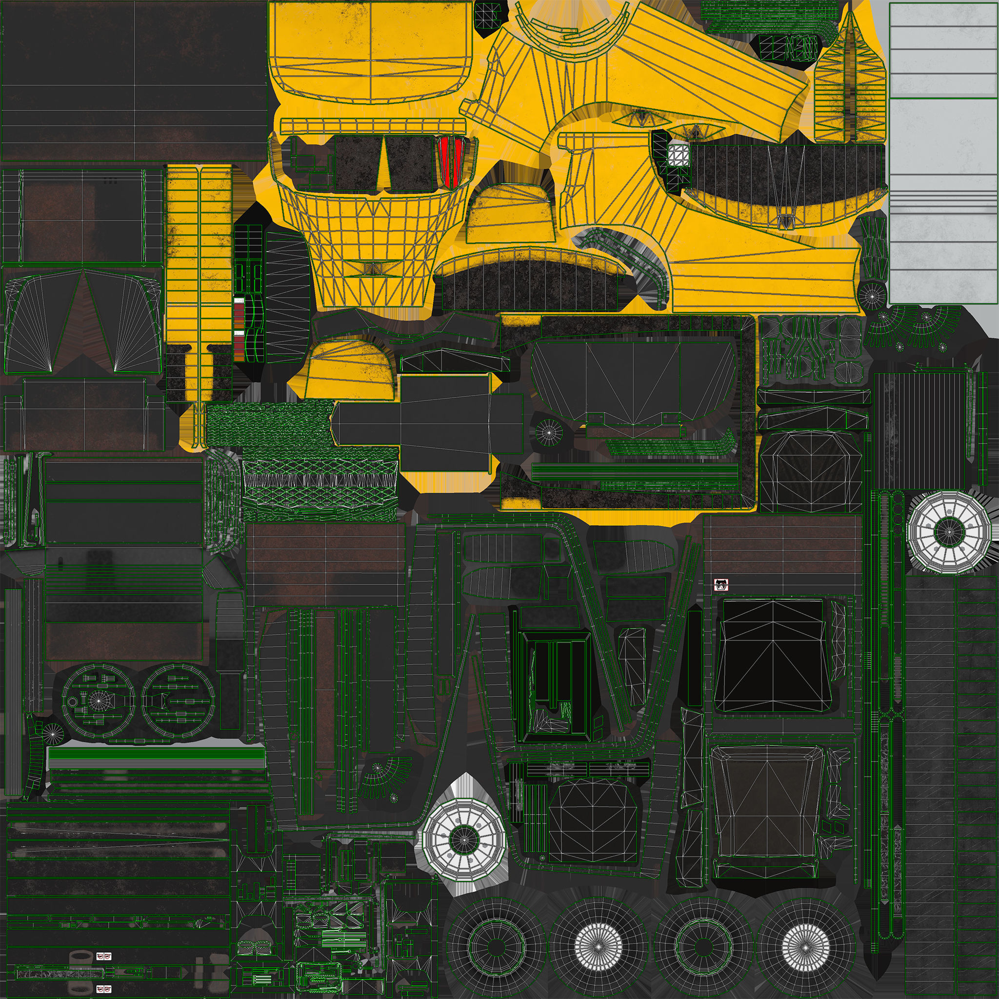 Industrial Frontal Forklift Low Poly Low-poly 3D model_31