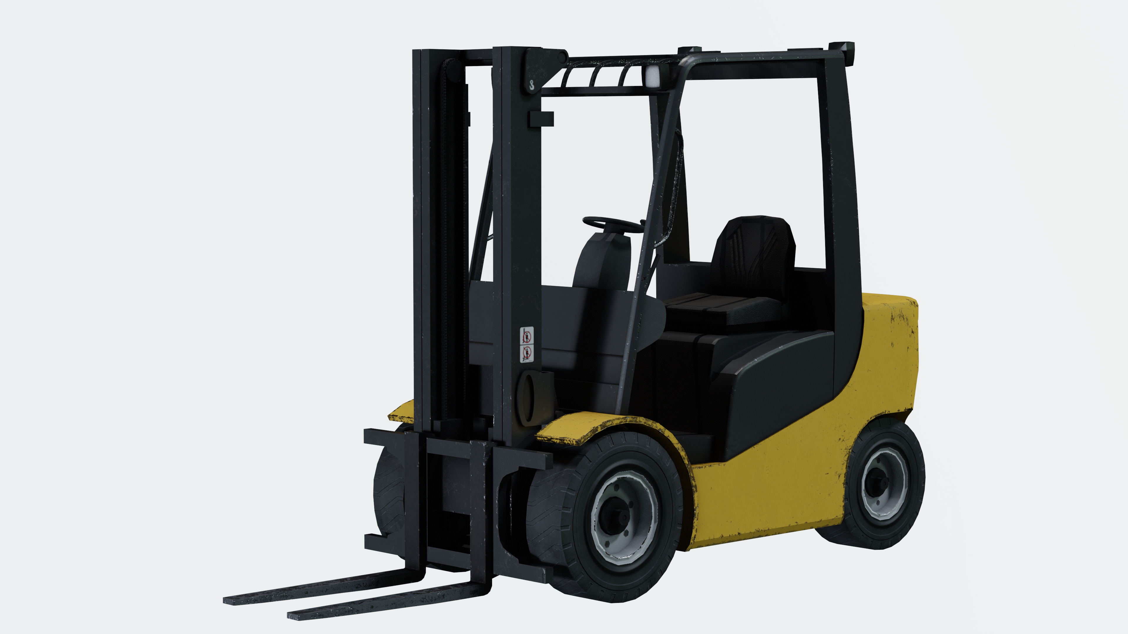 Industrial Frontal Forklift Low Poly Low-poly 3D model_15
