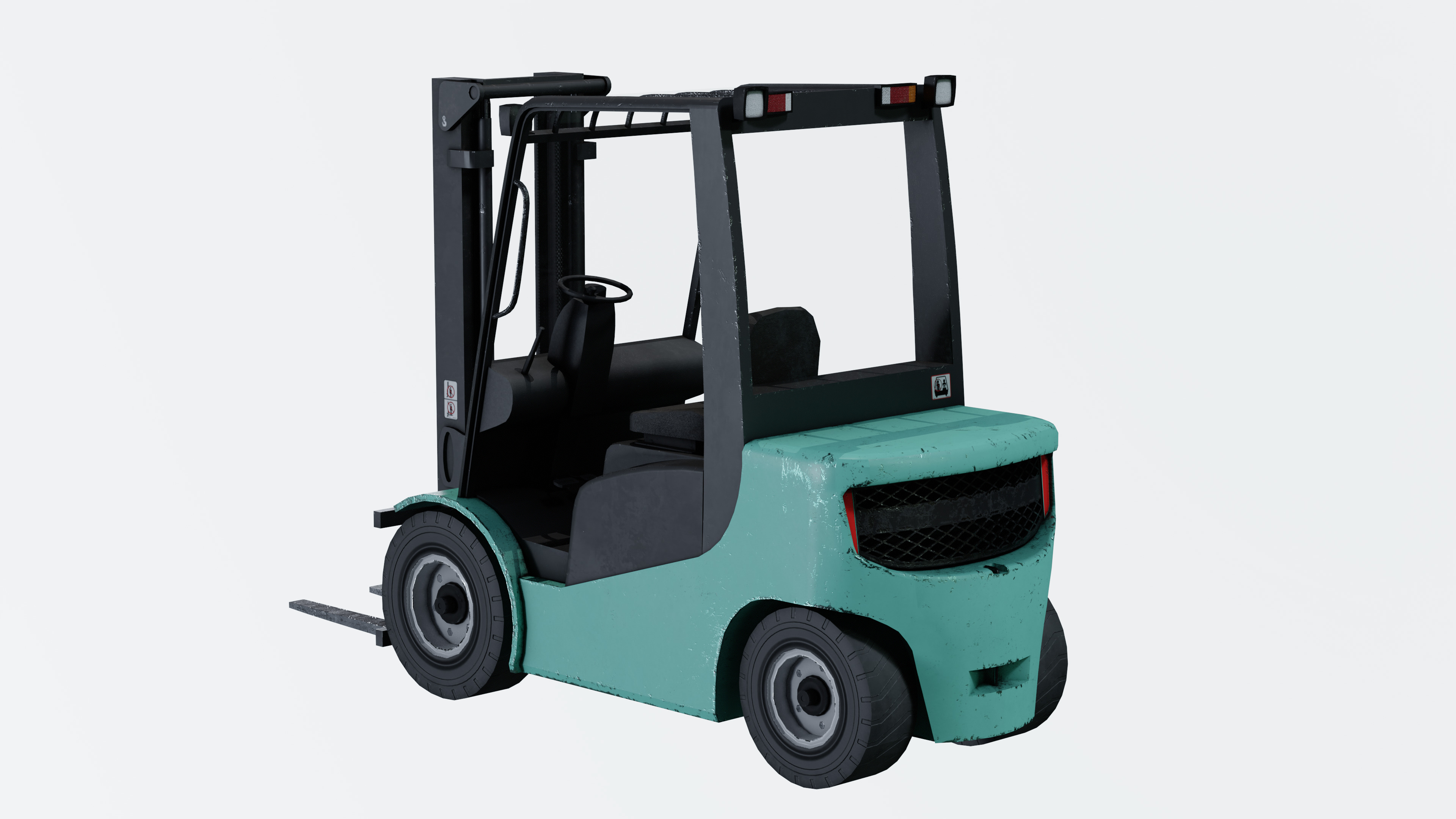 Industrial Frontal Forklift Low Poly Low-poly 3D model_25