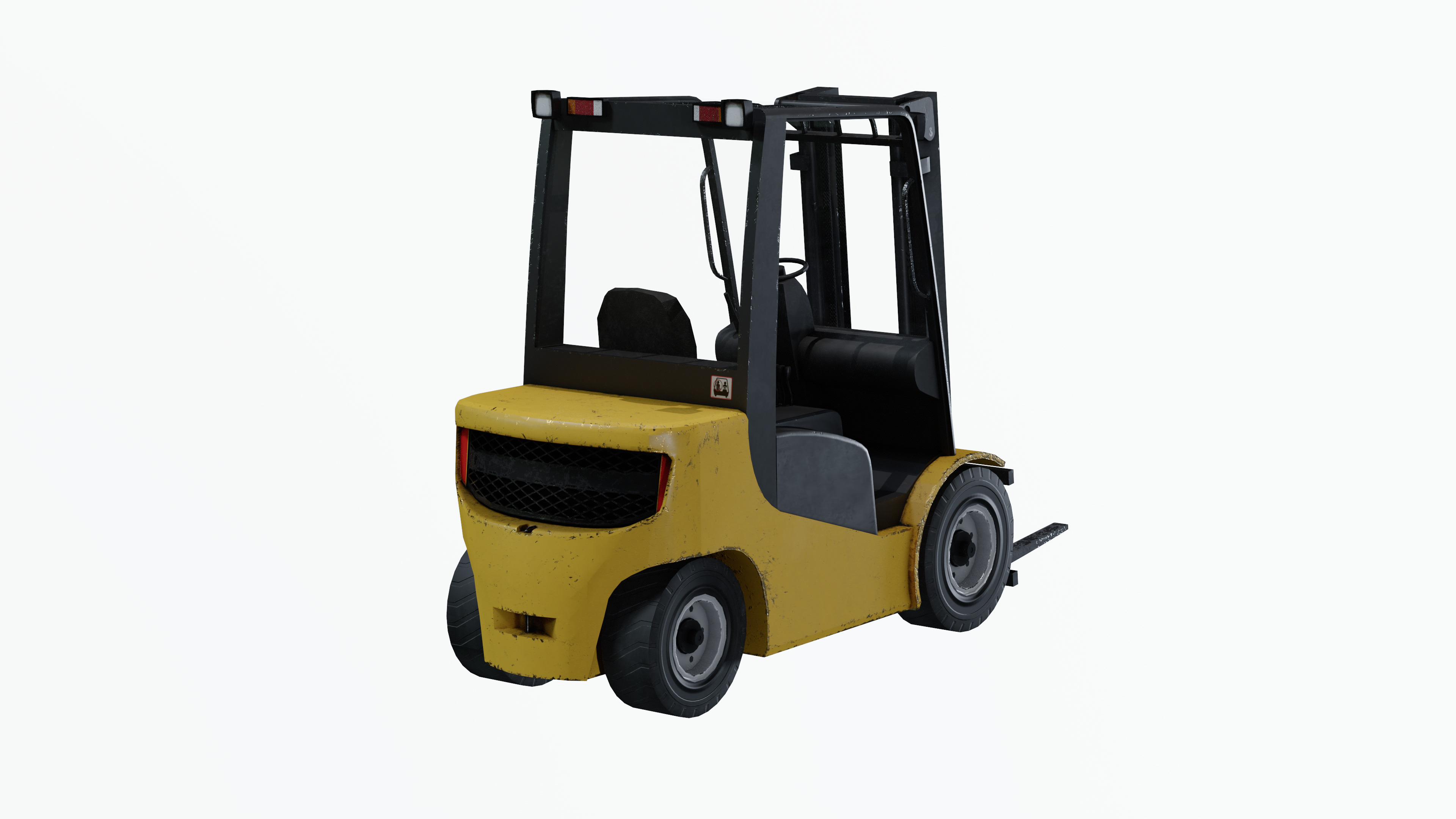 Industrial Frontal Forklift Low Poly Low-poly 3D model_5