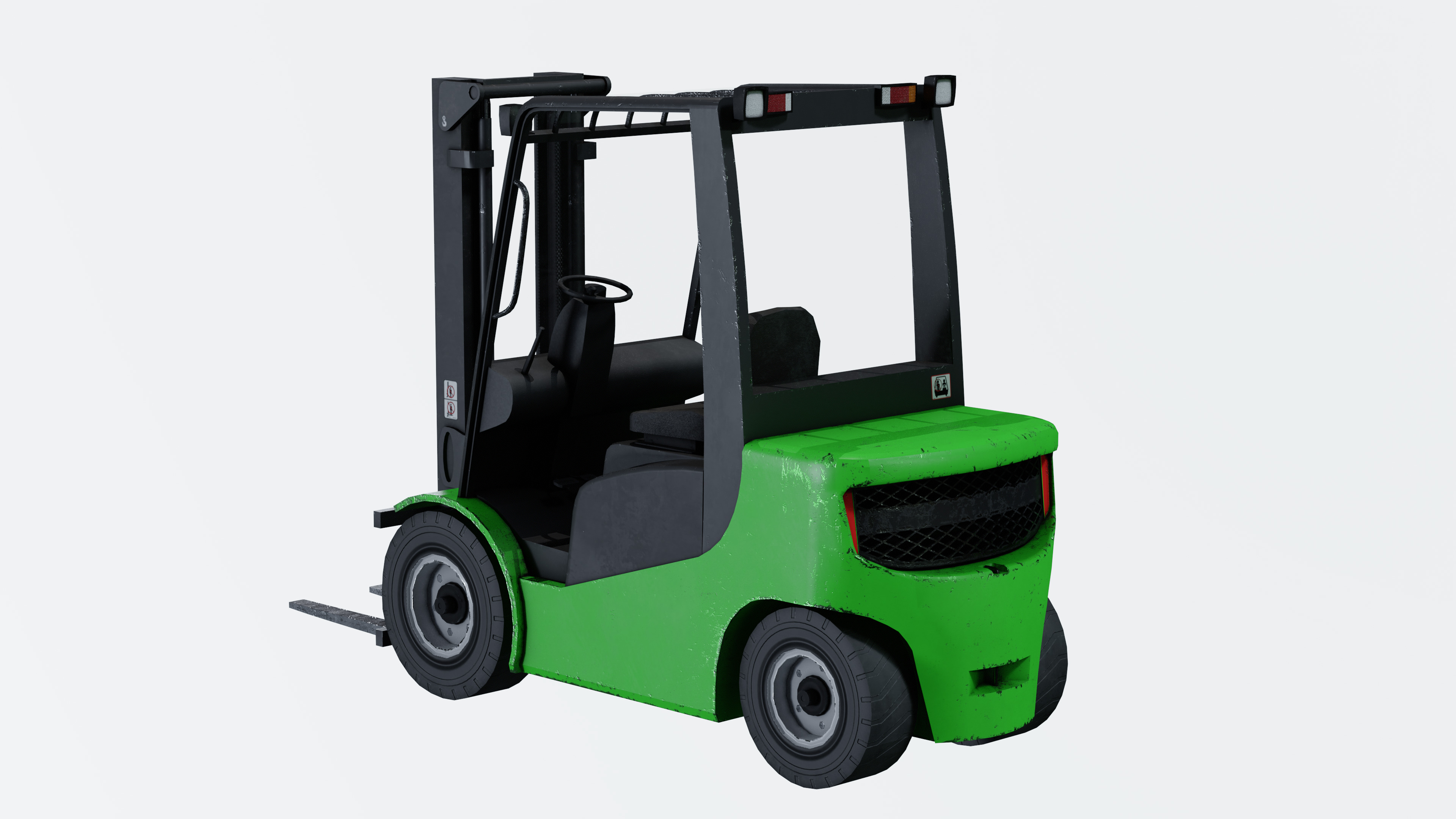 Industrial Frontal Forklift Low Poly Low-poly 3D model_26