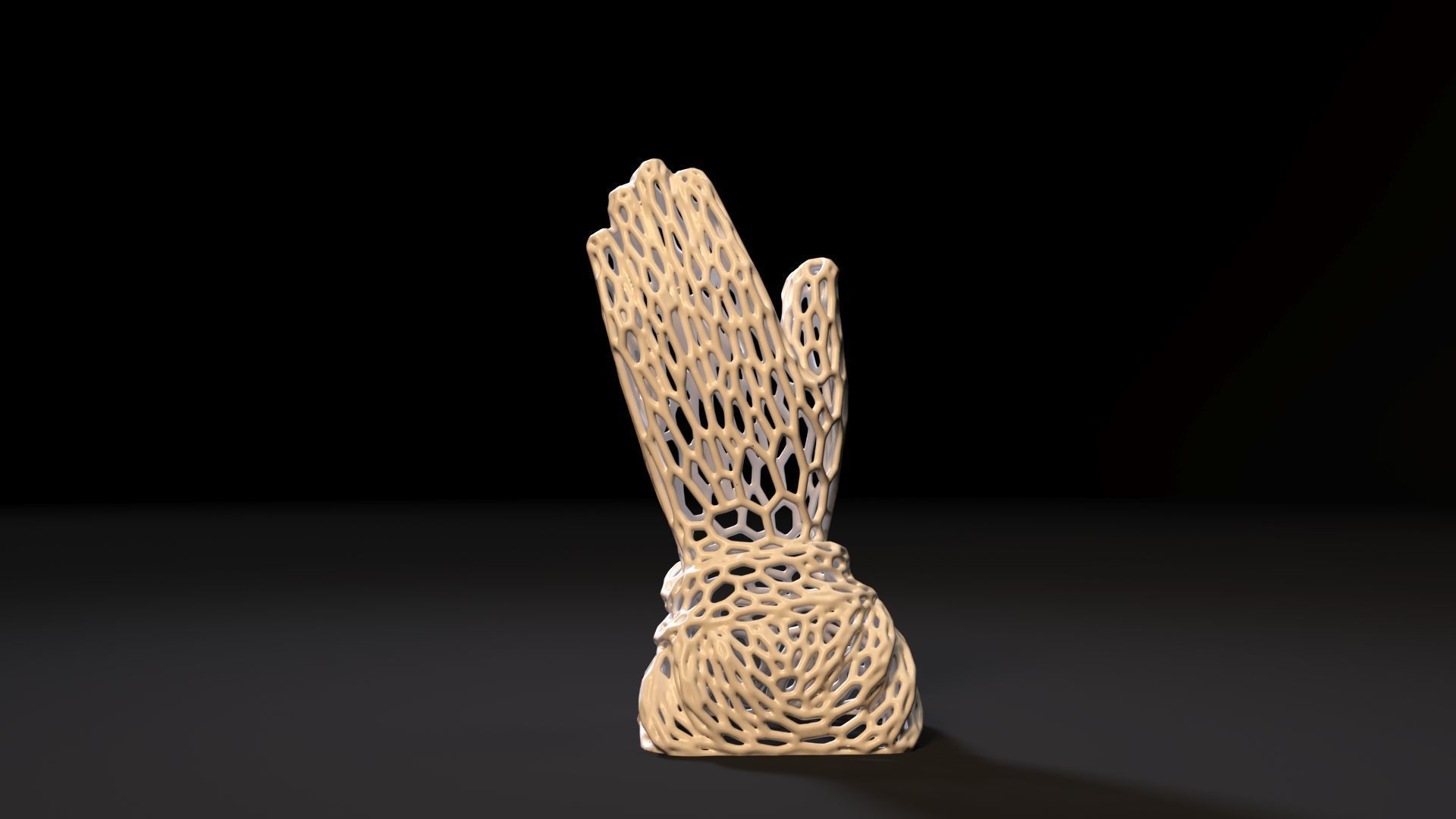 Praying Hands Voronoi 3D print model_1