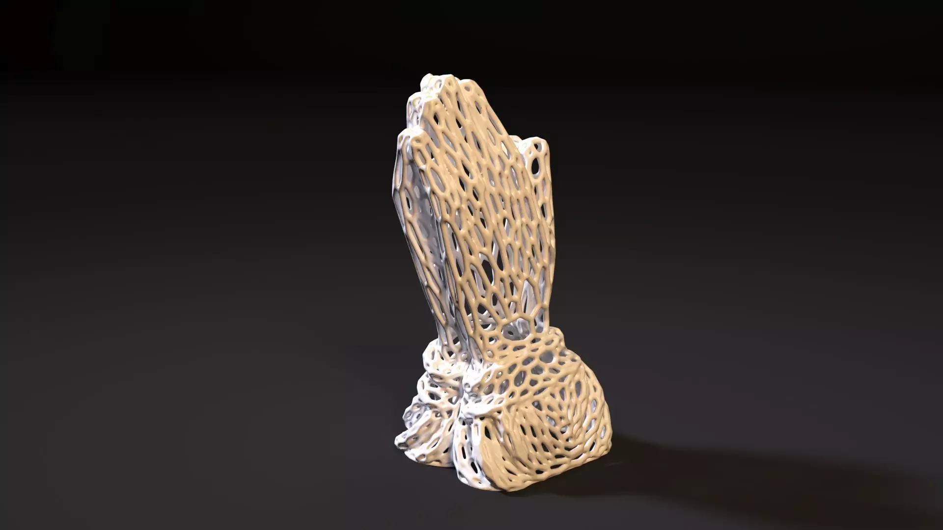 Praying Hands Voronoi 3D print model_0