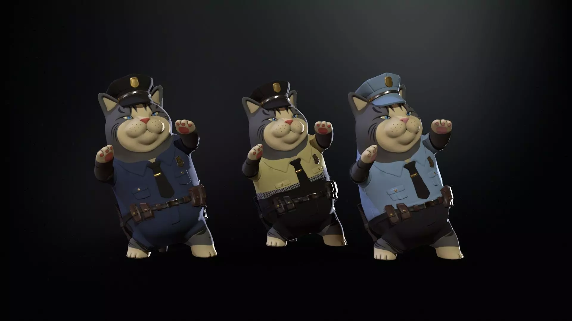 CatCop Low-poly 3D model