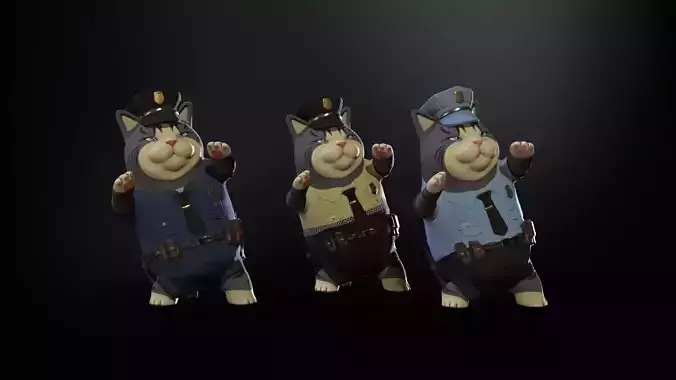 CatCop Low-poly 3D model