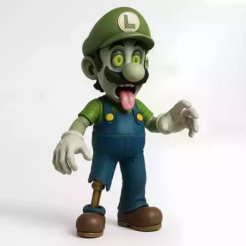 Zombie Luigi Super Mario Parody toy 3D print model