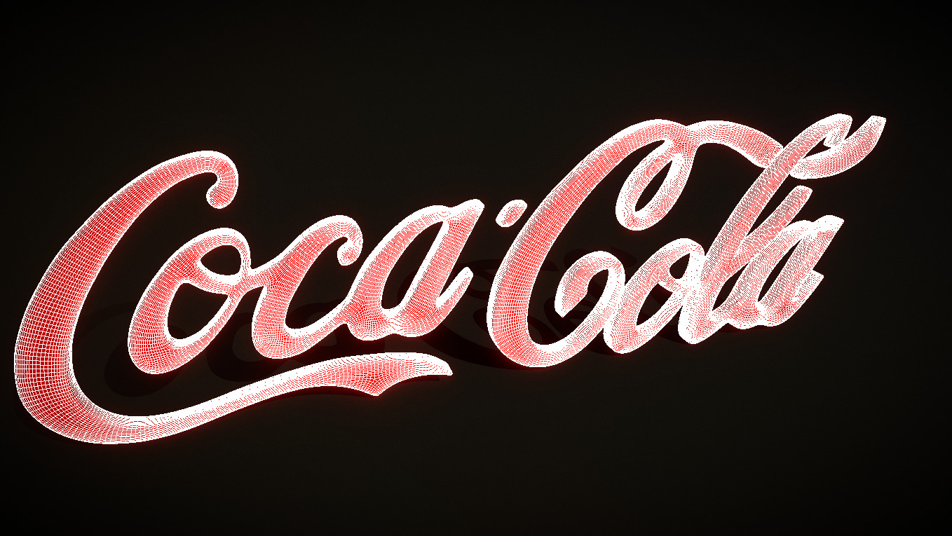 Coca Cola Logo Low-poly 3D model_3