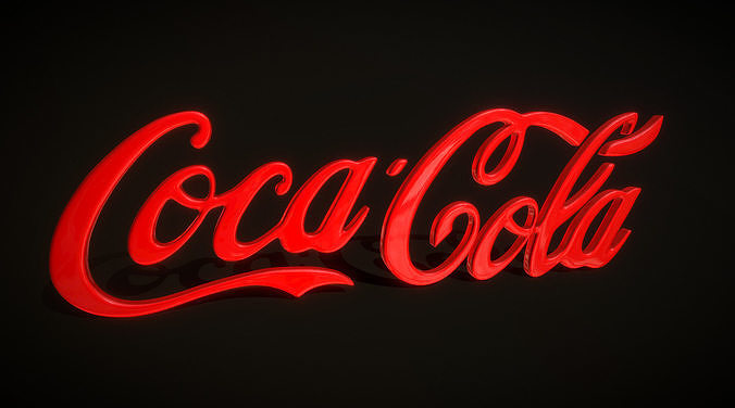 Coca Cola Logo Low-poly 3D model