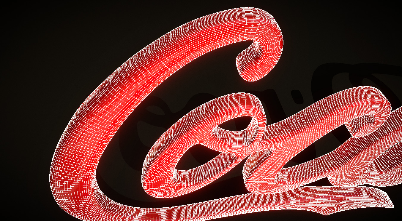 Coca Cola Logo Low-poly 3D model_4