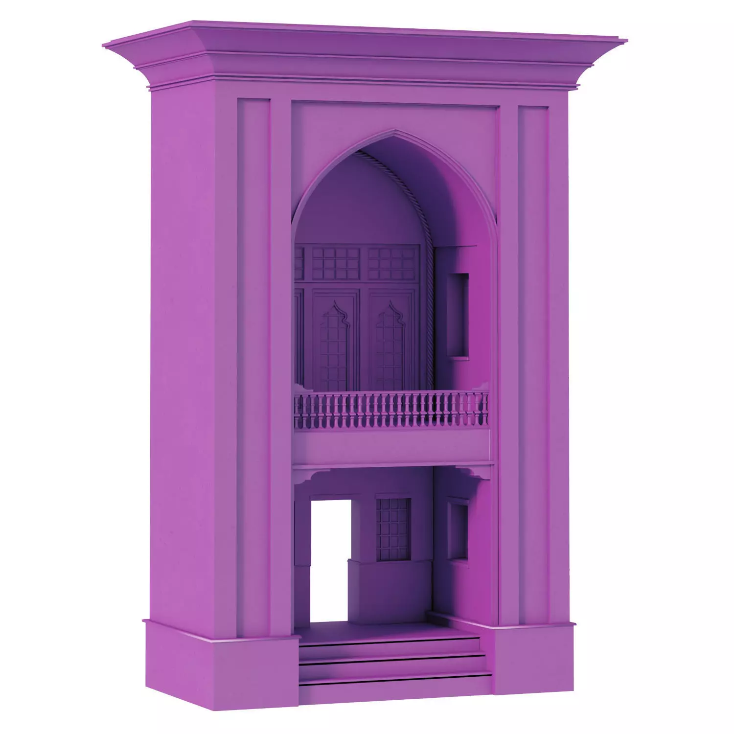 Old Turkish Arched Window Set 143 Islamic Architecture 3D print model