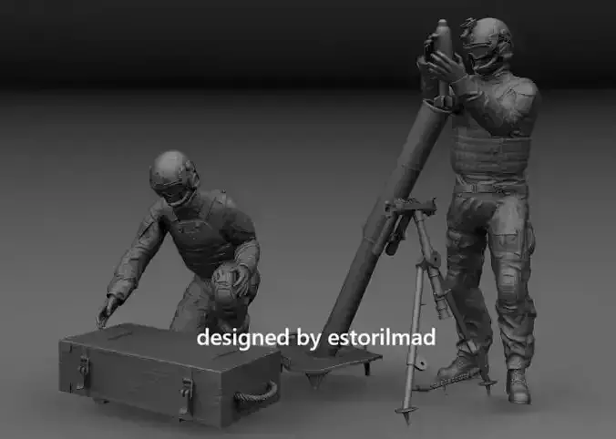 120MM SPECIAL FORCES MORTAR TEAM 3D print model