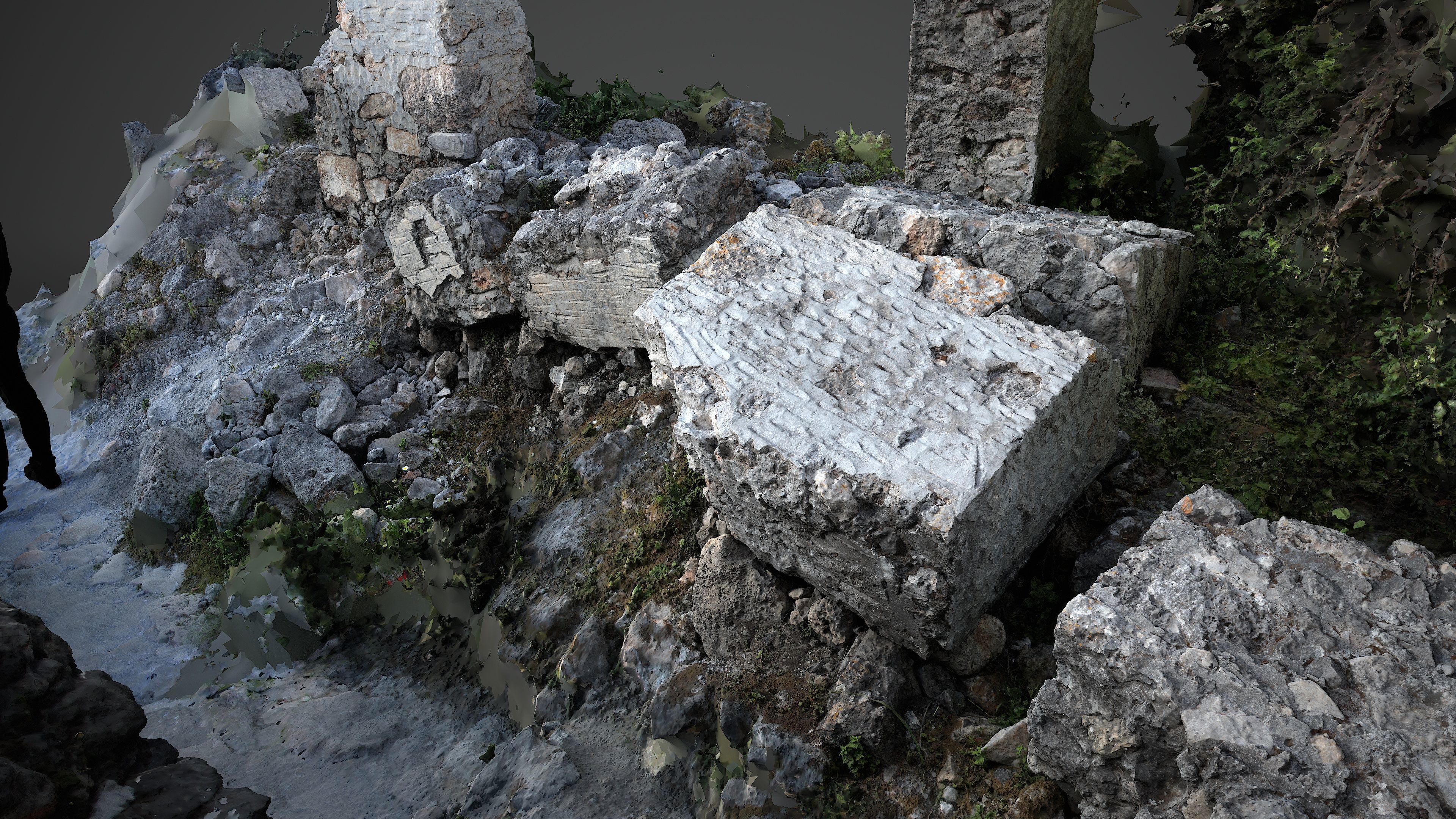 Abandoned House Ruined Part Scan - Fallen Wall Parts 3D model_7