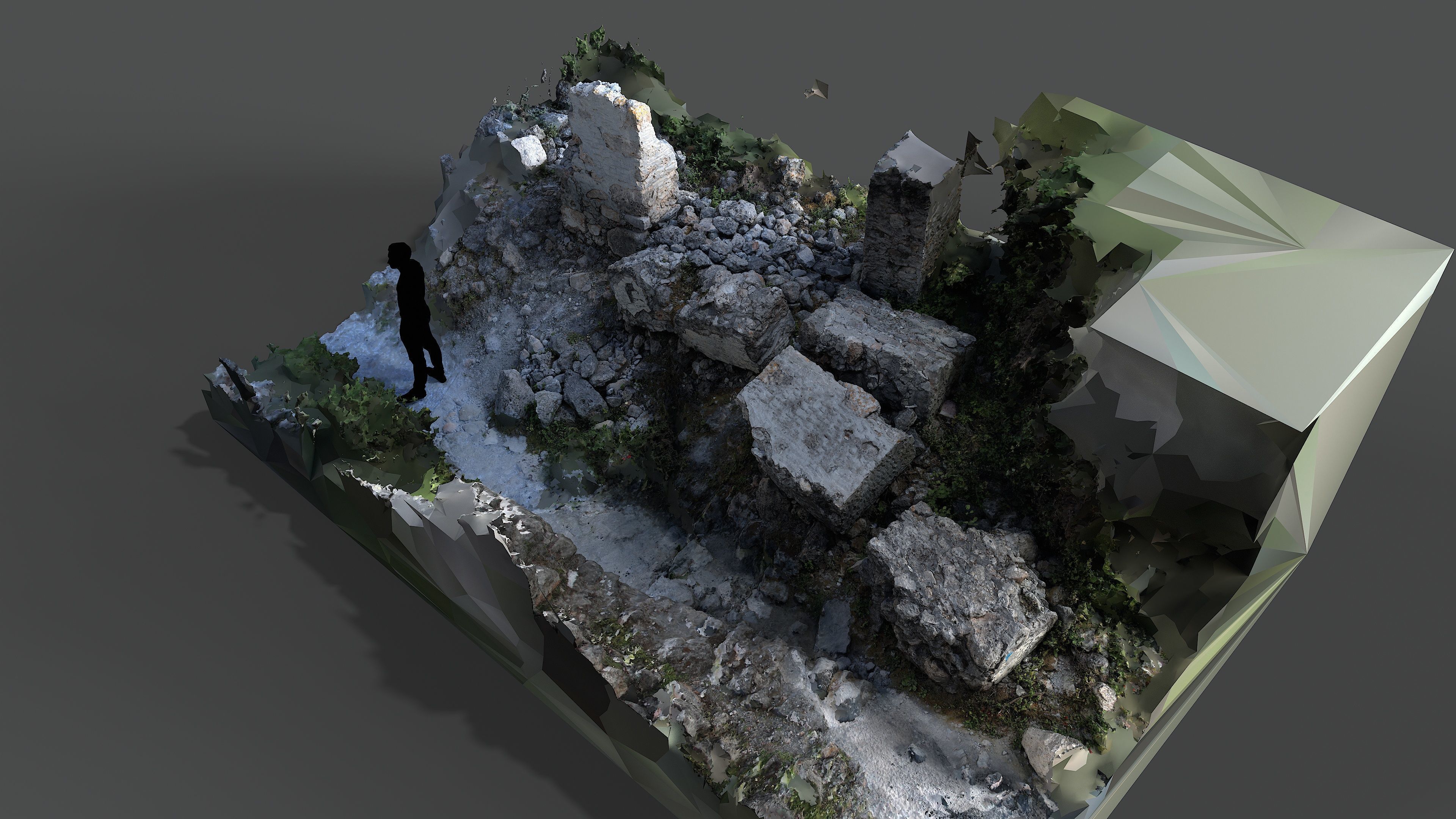 Abandoned House Ruined Part Scan - Fallen Wall Parts 3D model_15