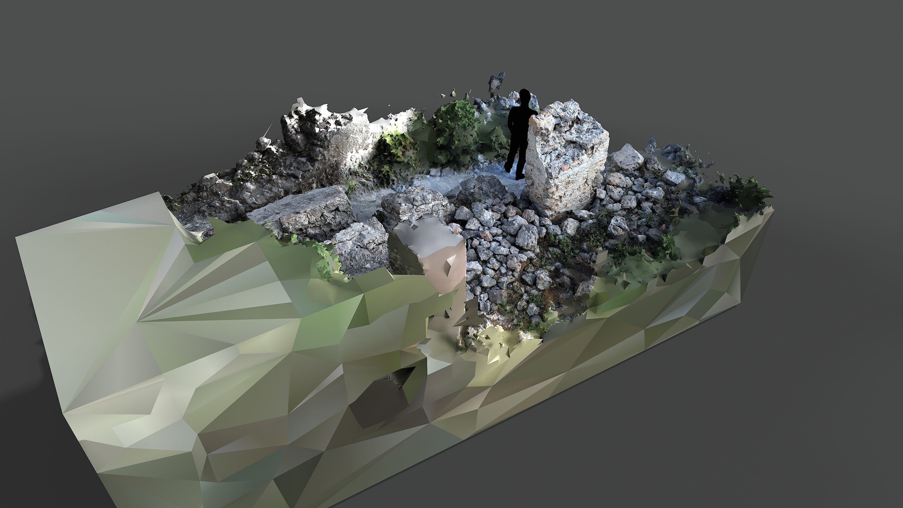 Abandoned House Ruined Part Scan - Fallen Wall Parts 3D model_12