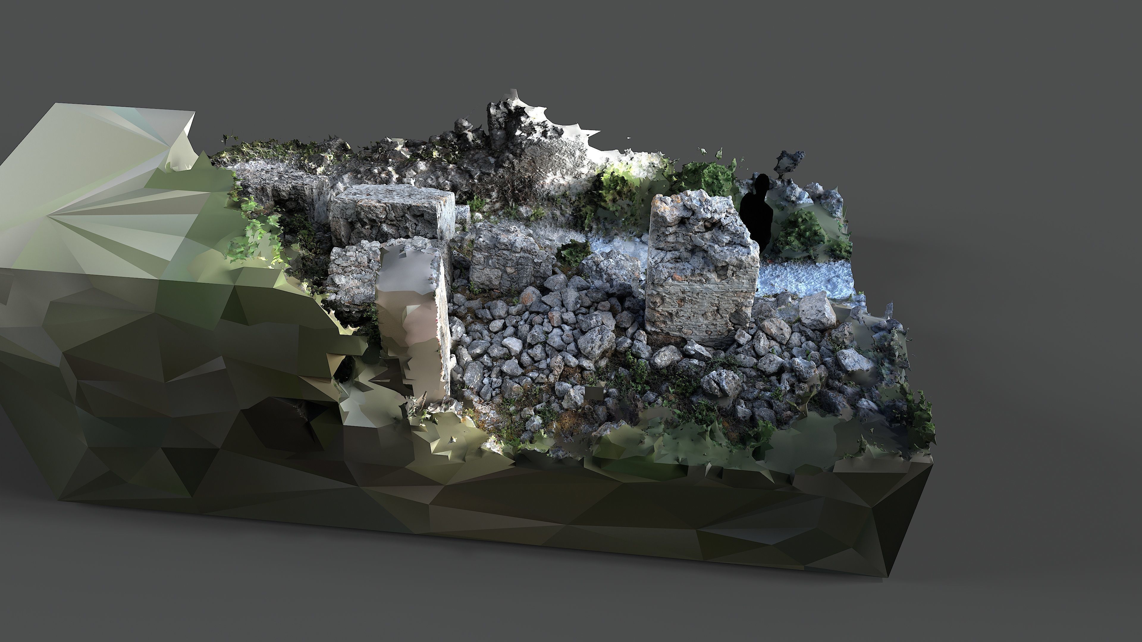 Abandoned House Ruined Part Scan - Fallen Wall Parts 3D model_11