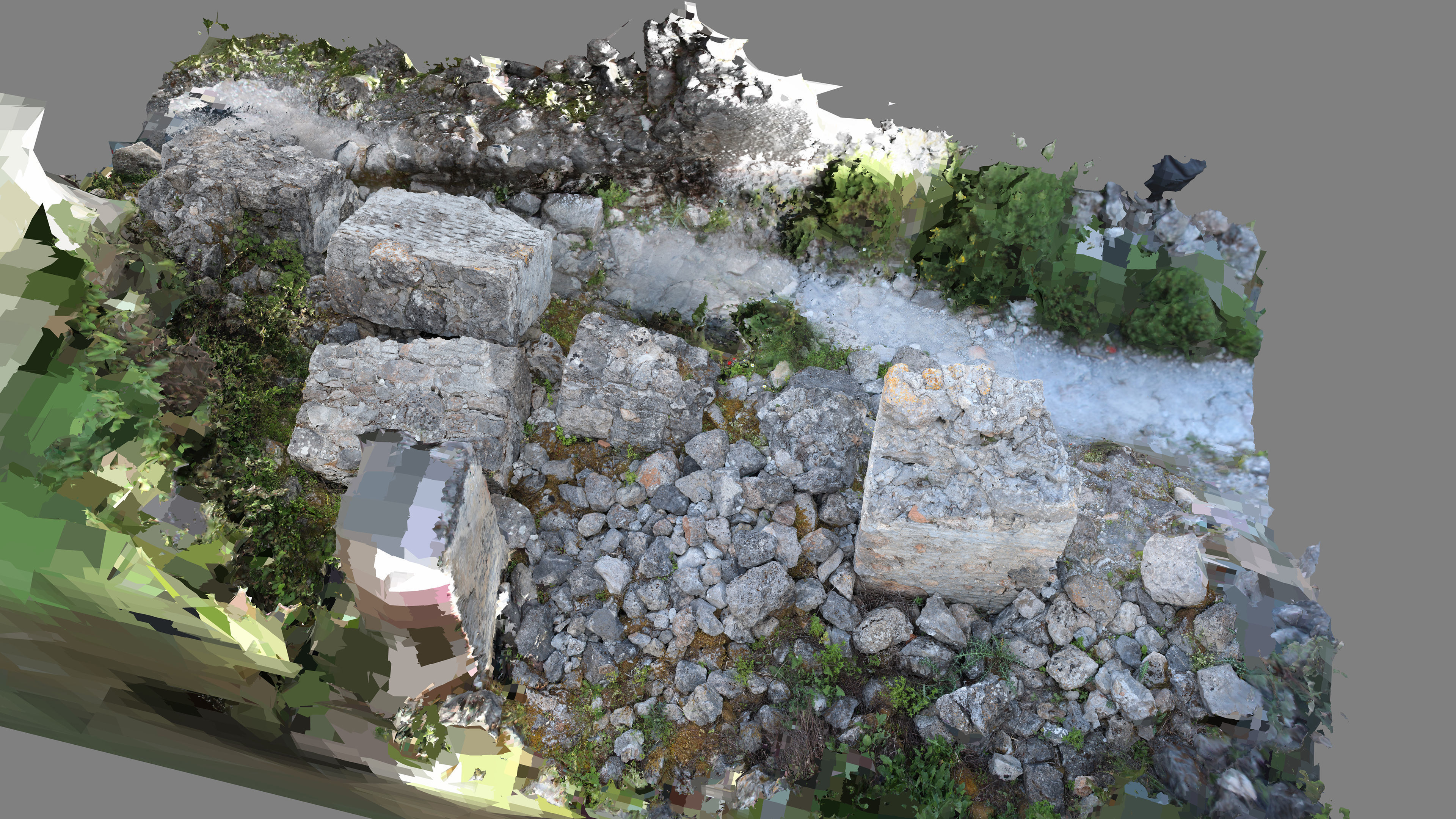 Abandoned House Ruined Part Scan - Fallen Wall Parts 3D model_26