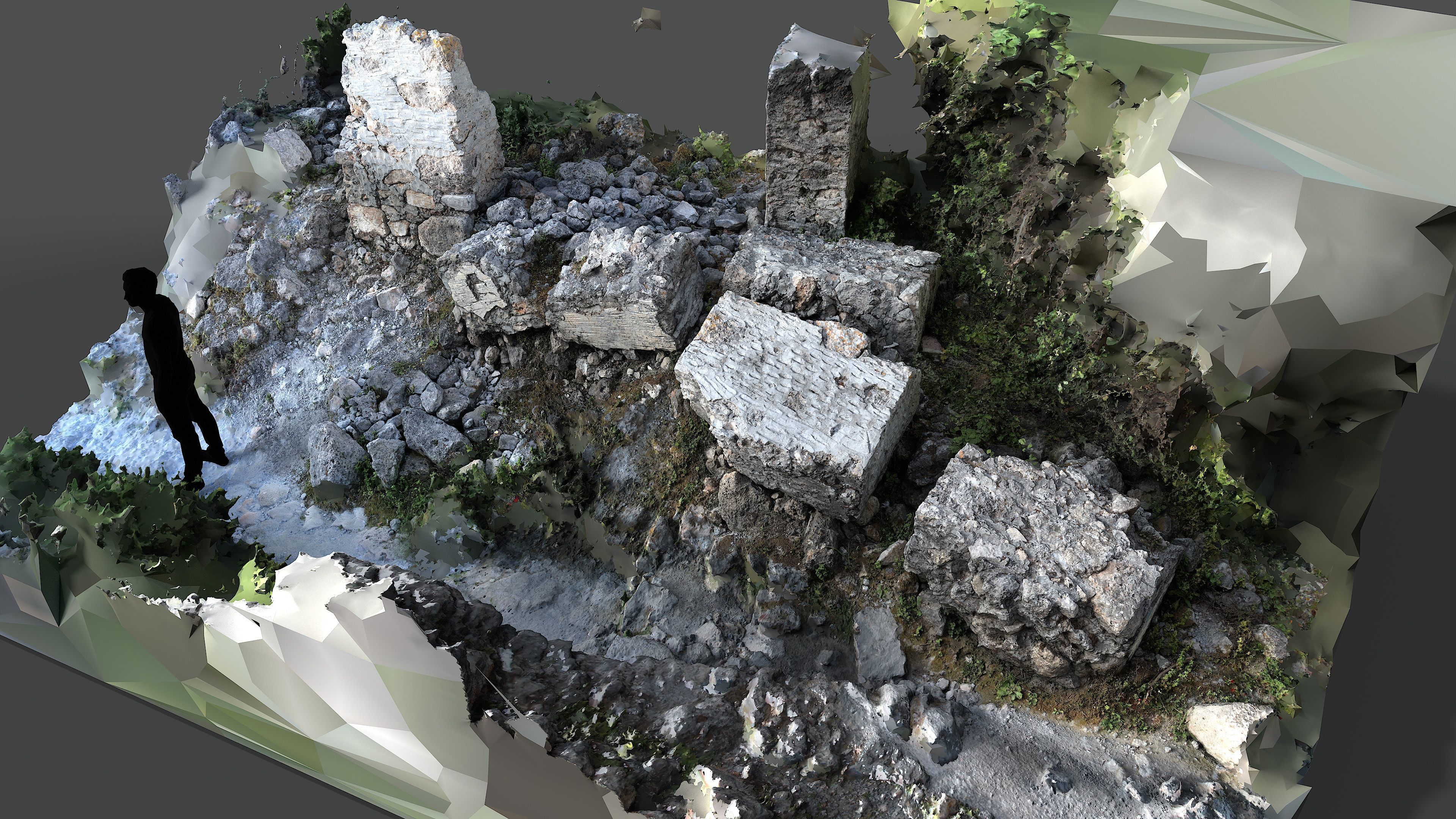 Abandoned House Ruined Part Scan - Fallen Wall Parts 3D model_6