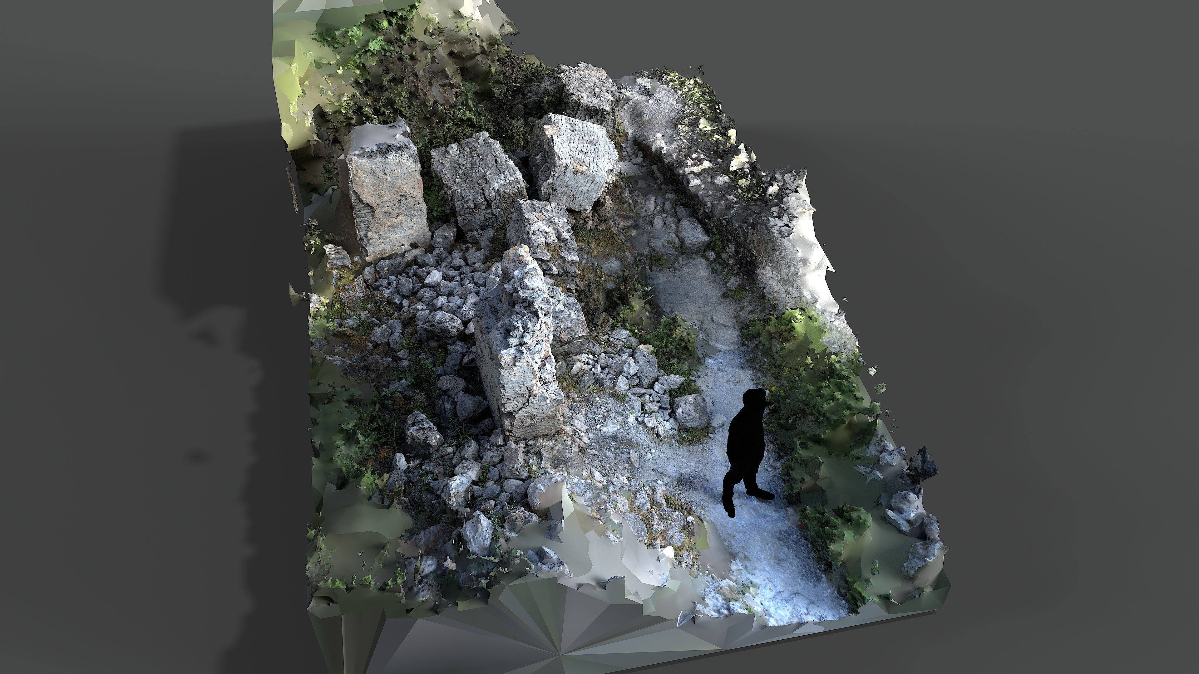 Abandoned House Ruined Part Scan - Fallen Wall Parts 3D model_19