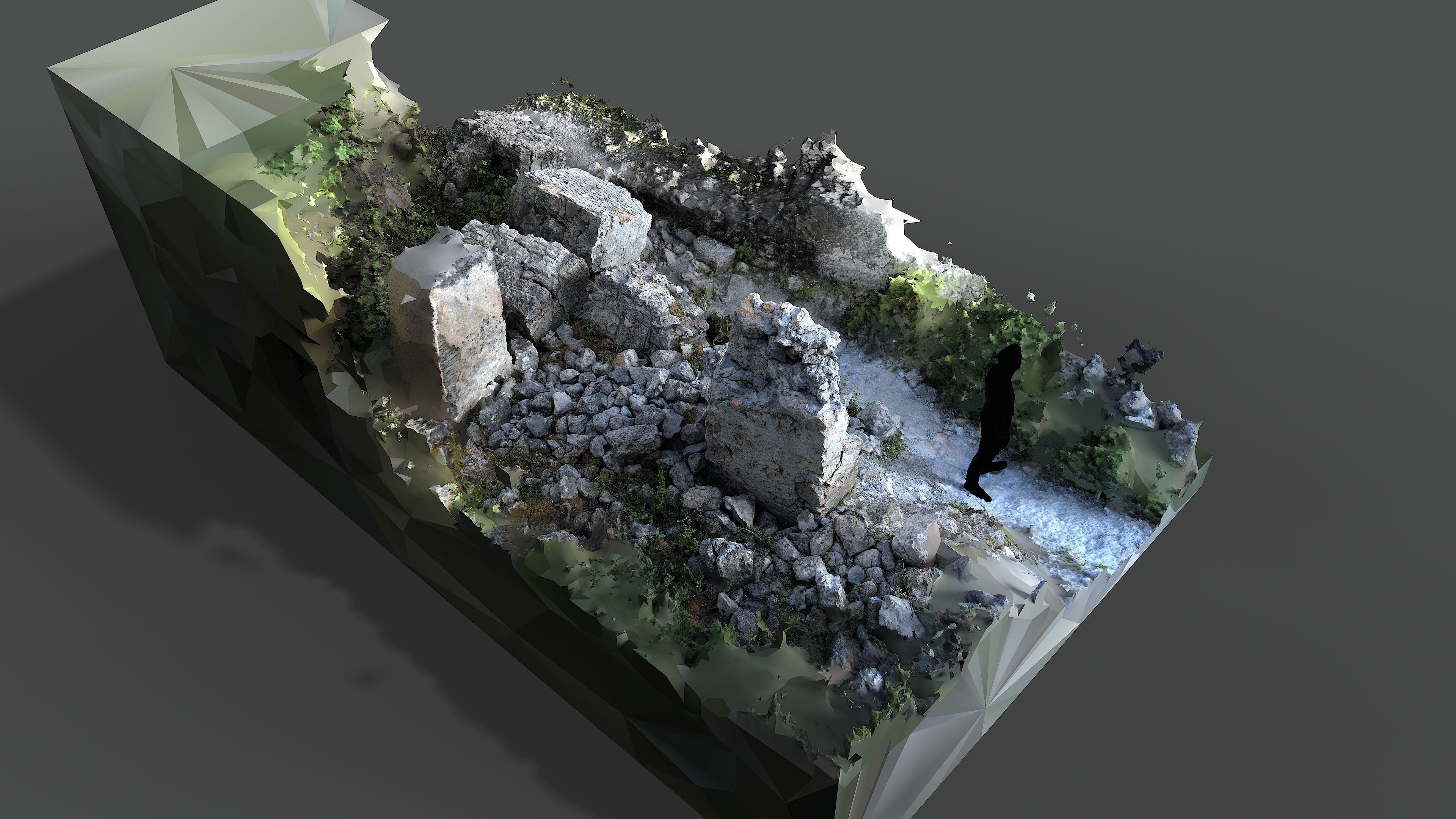 Abandoned House Ruined Part Scan - Fallen Wall Parts 3D model_10