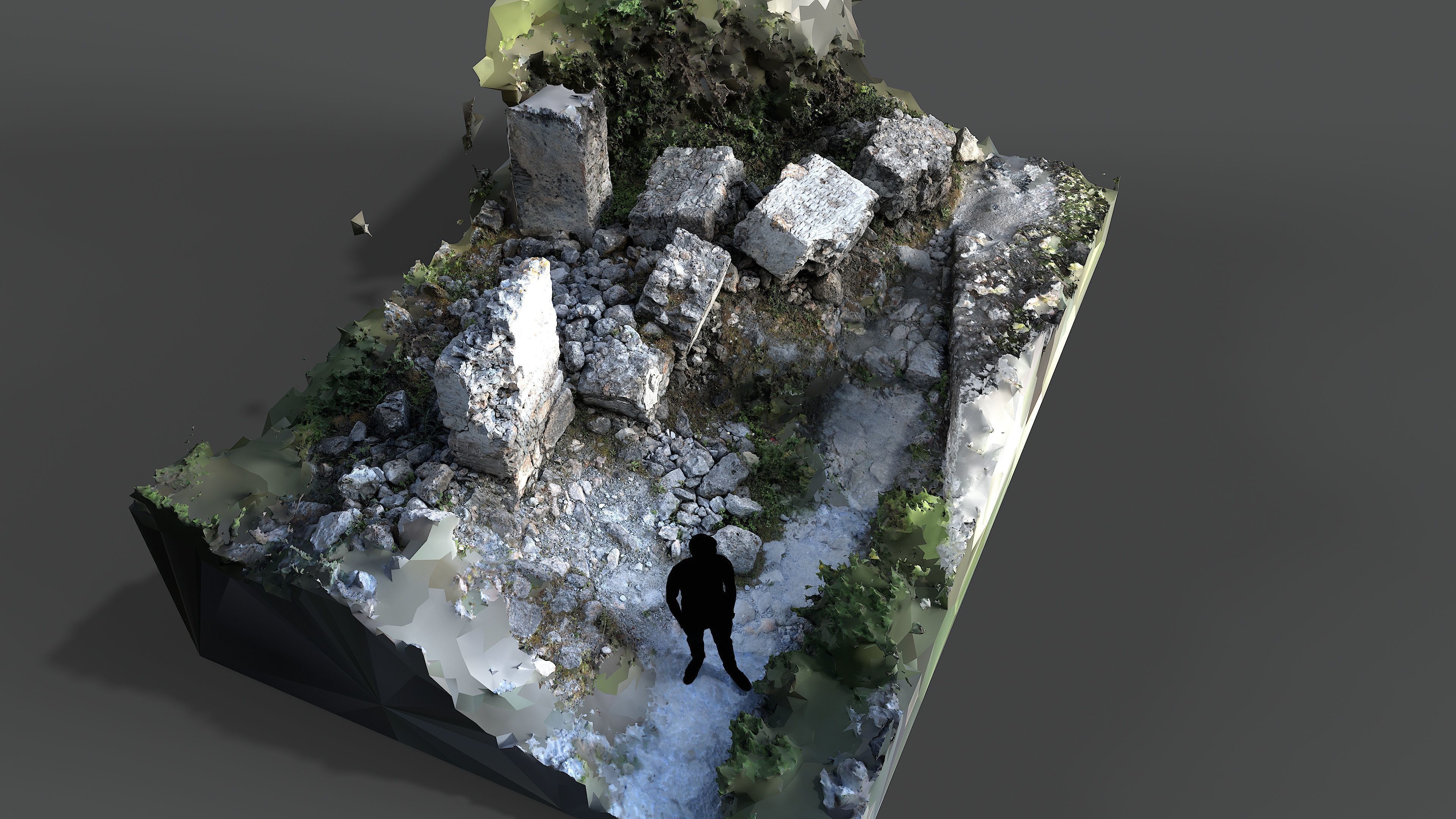 Abandoned House Ruined Part Scan - Fallen Wall Parts 3D model_18