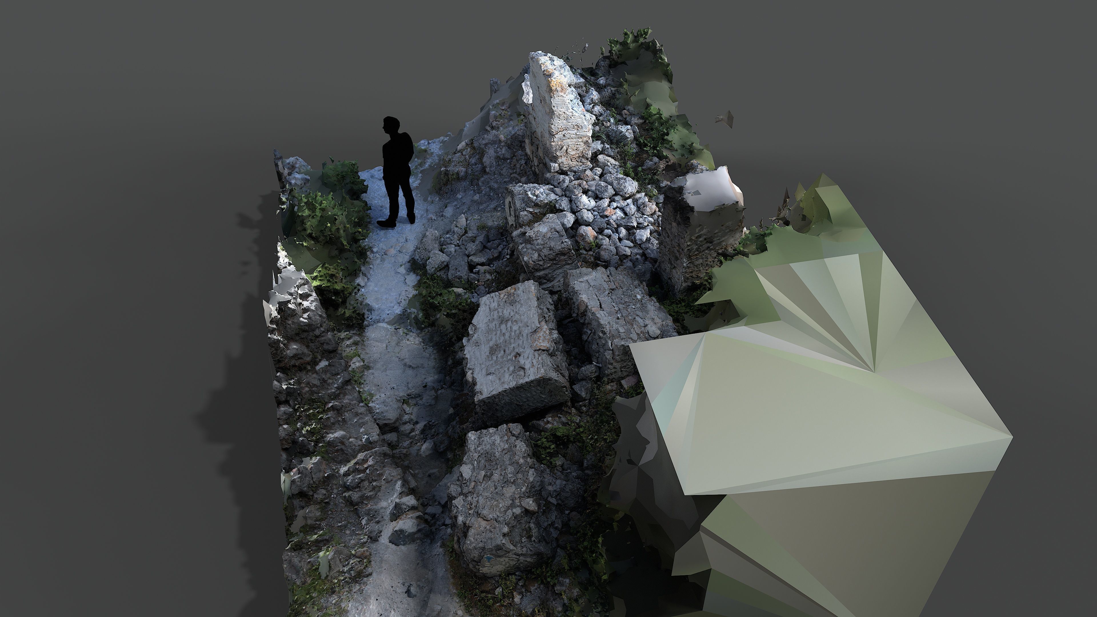 Abandoned House Ruined Part Scan - Fallen Wall Parts 3D model_14