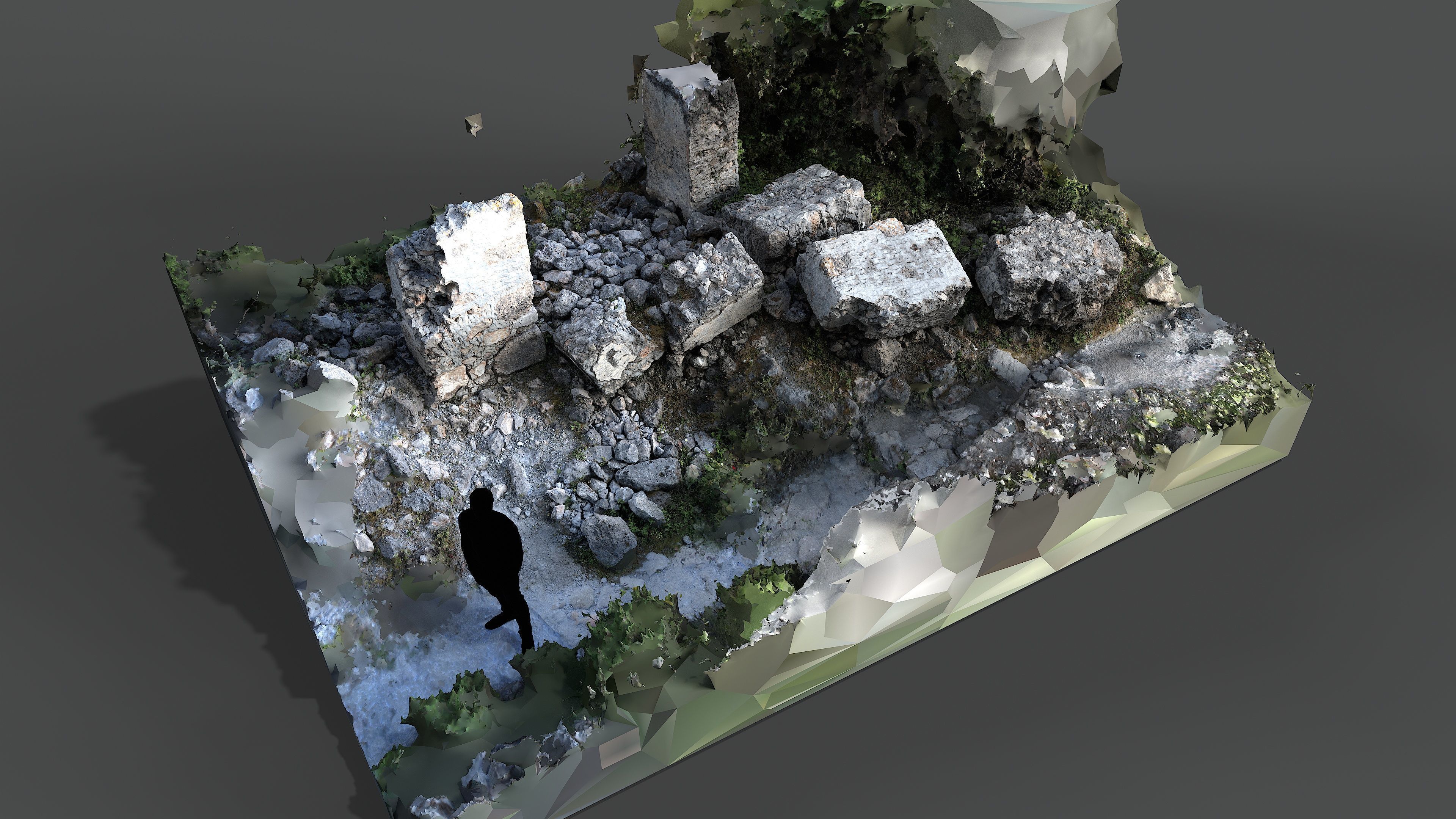 Abandoned House Ruined Part Scan - Fallen Wall Parts 3D model_17