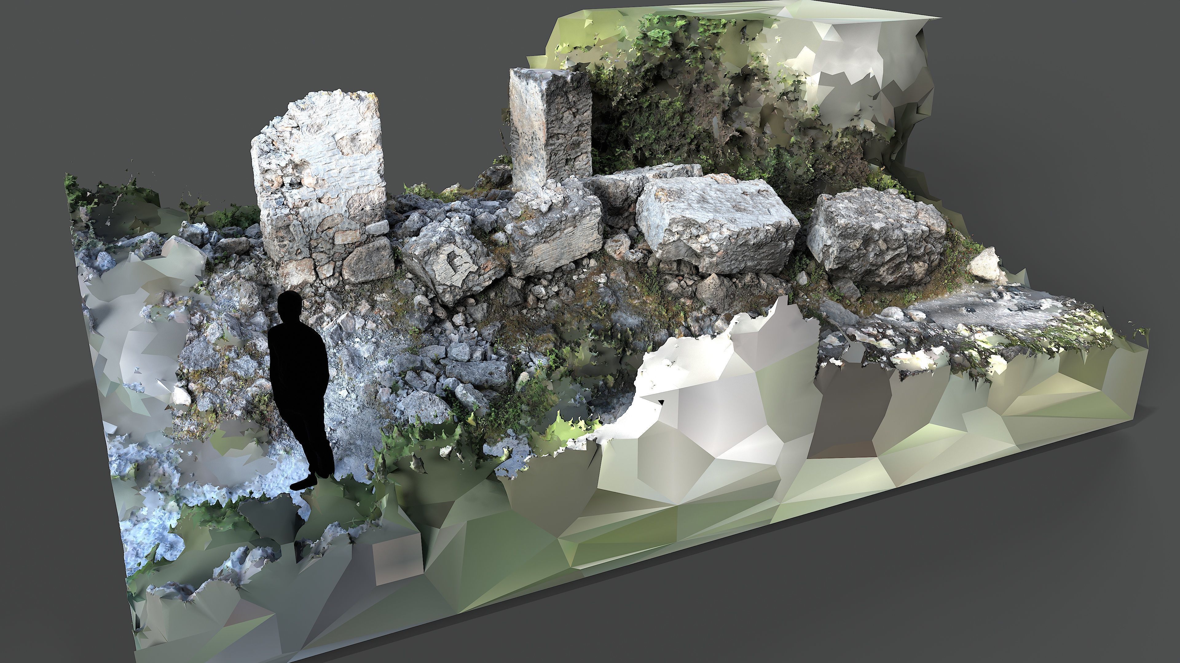 Abandoned House Ruined Part Scan - Fallen Wall Parts 3D model_4