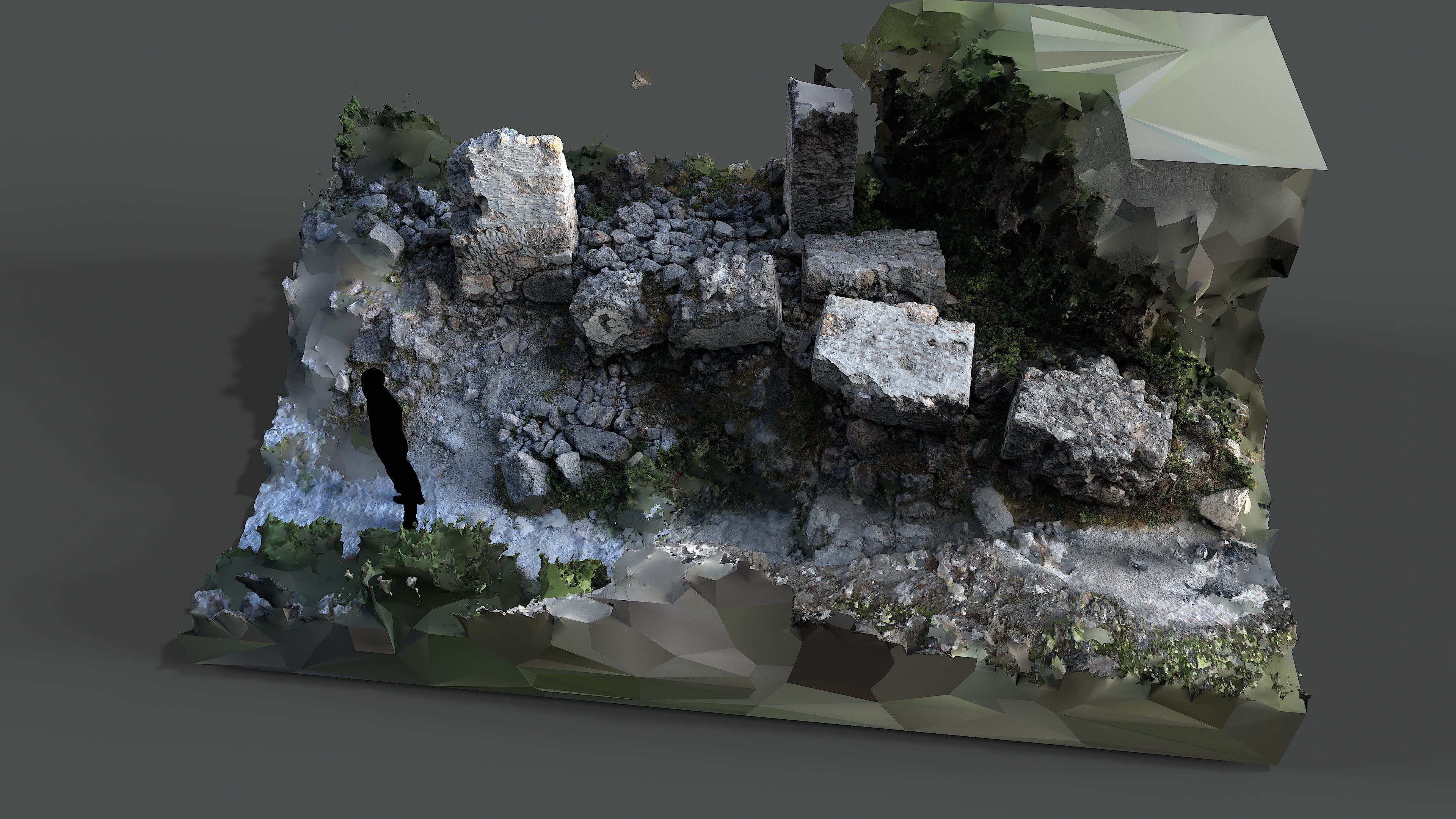 Abandoned House Ruined Part Scan - Fallen Wall Parts 3D model_16