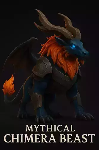 Mythical Chimera Beast Creature 3D Model Low-poly 3D model