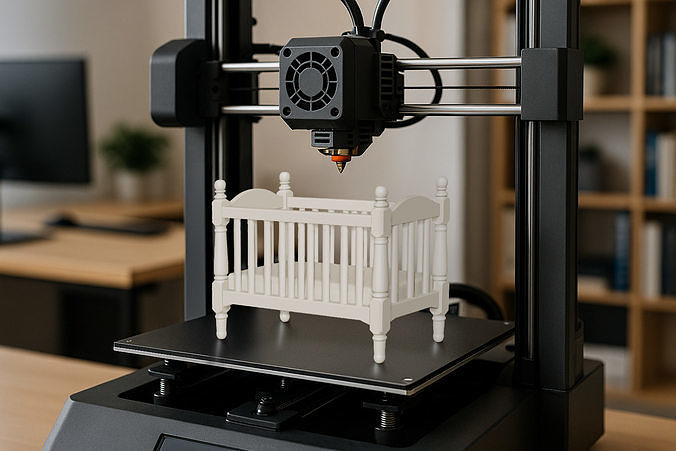 Miniature Baby Crib 3D Model STL Ready to Print 3D print model
