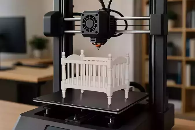 Miniature Baby Crib 3D Model STL Ready to Print