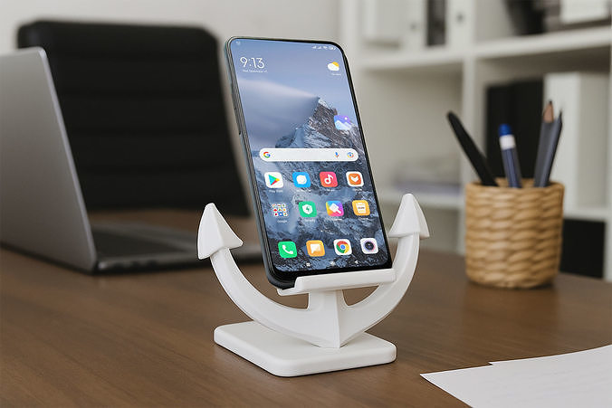 Nautical Anchor Phone Stand 3D Model STL Ready to Print 3D print model