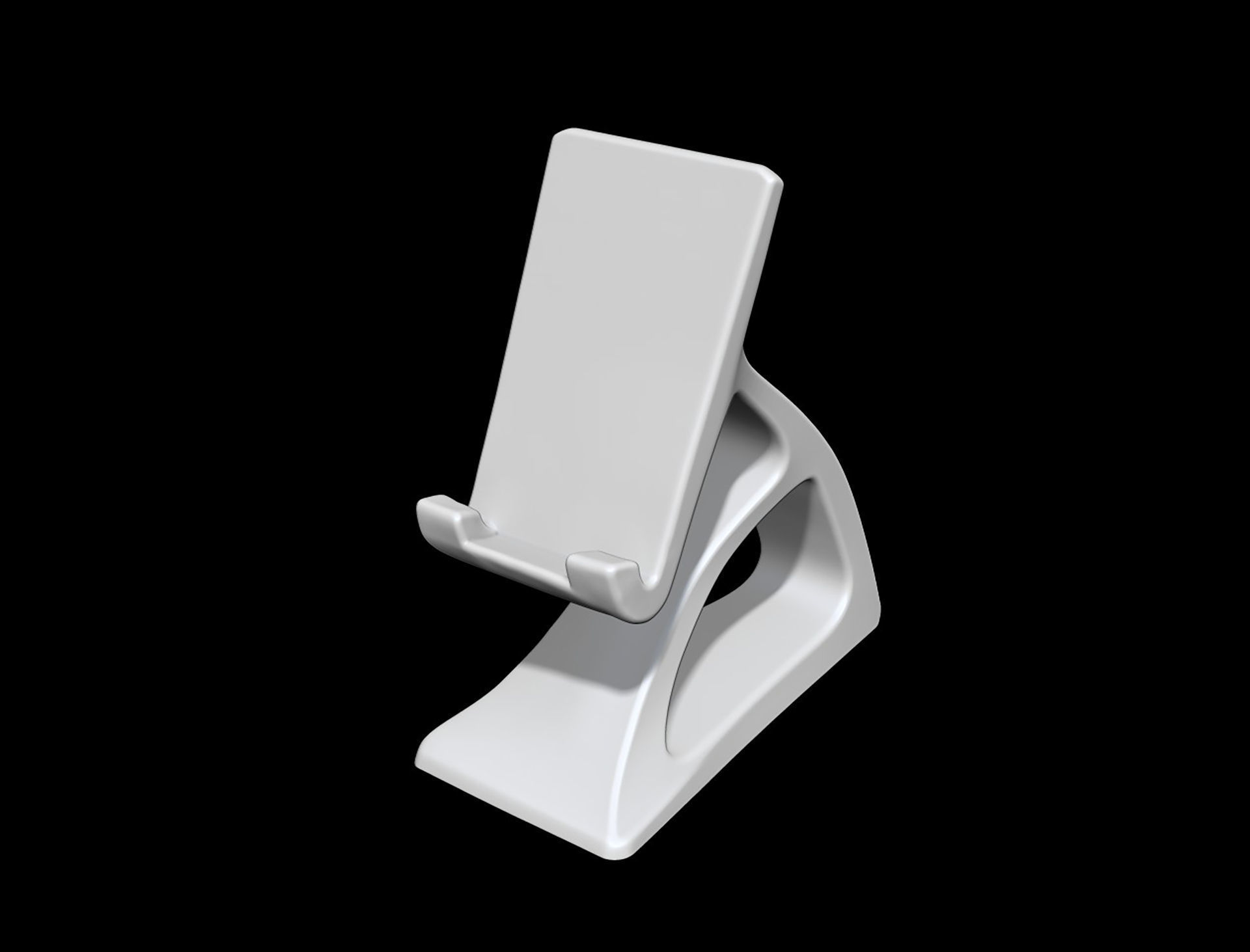 Modern Minimalist Phone Stand 3D Model STL Ready to Print 3D print model_6