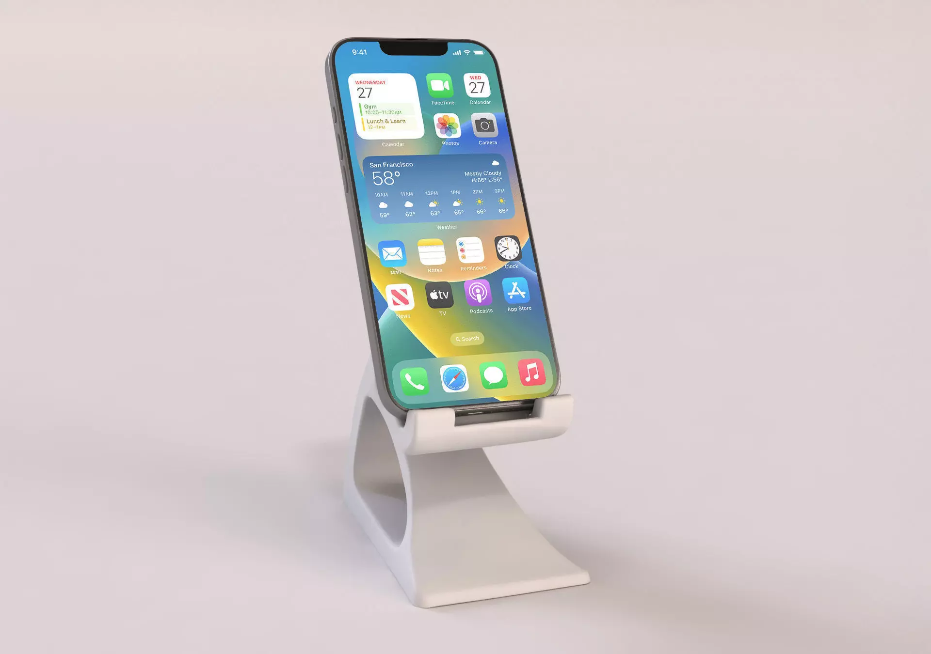 Modern Minimalist Phone Stand 3D Model STL Ready to Print 3D print model_0