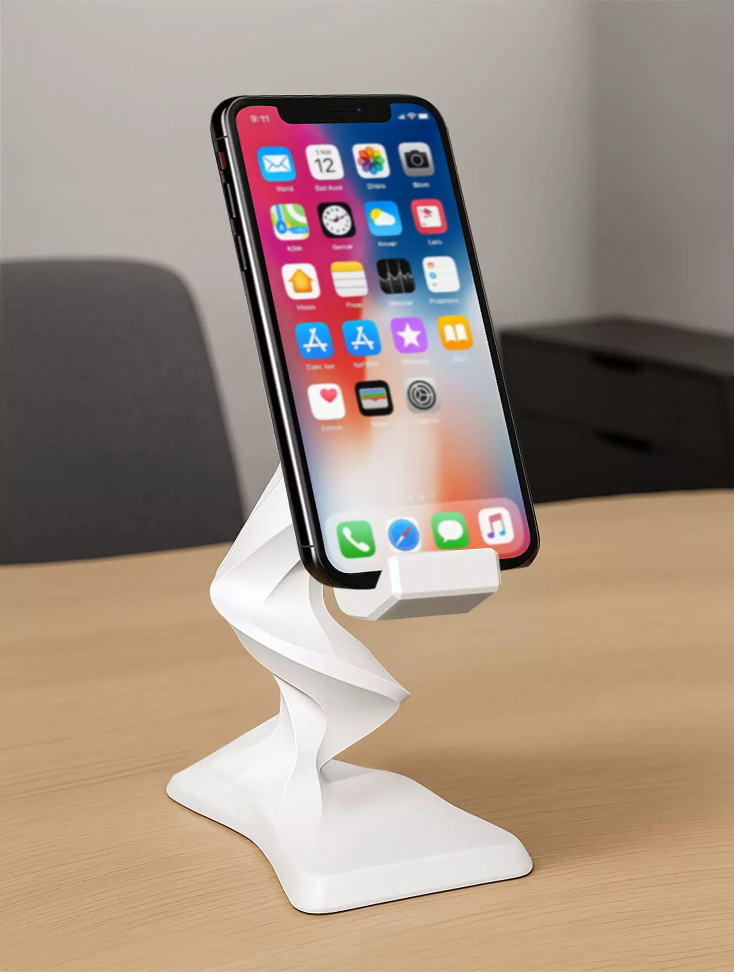 Twist Spiral Phone Stand 3D Model - STL Ready to Print 3D print model_0