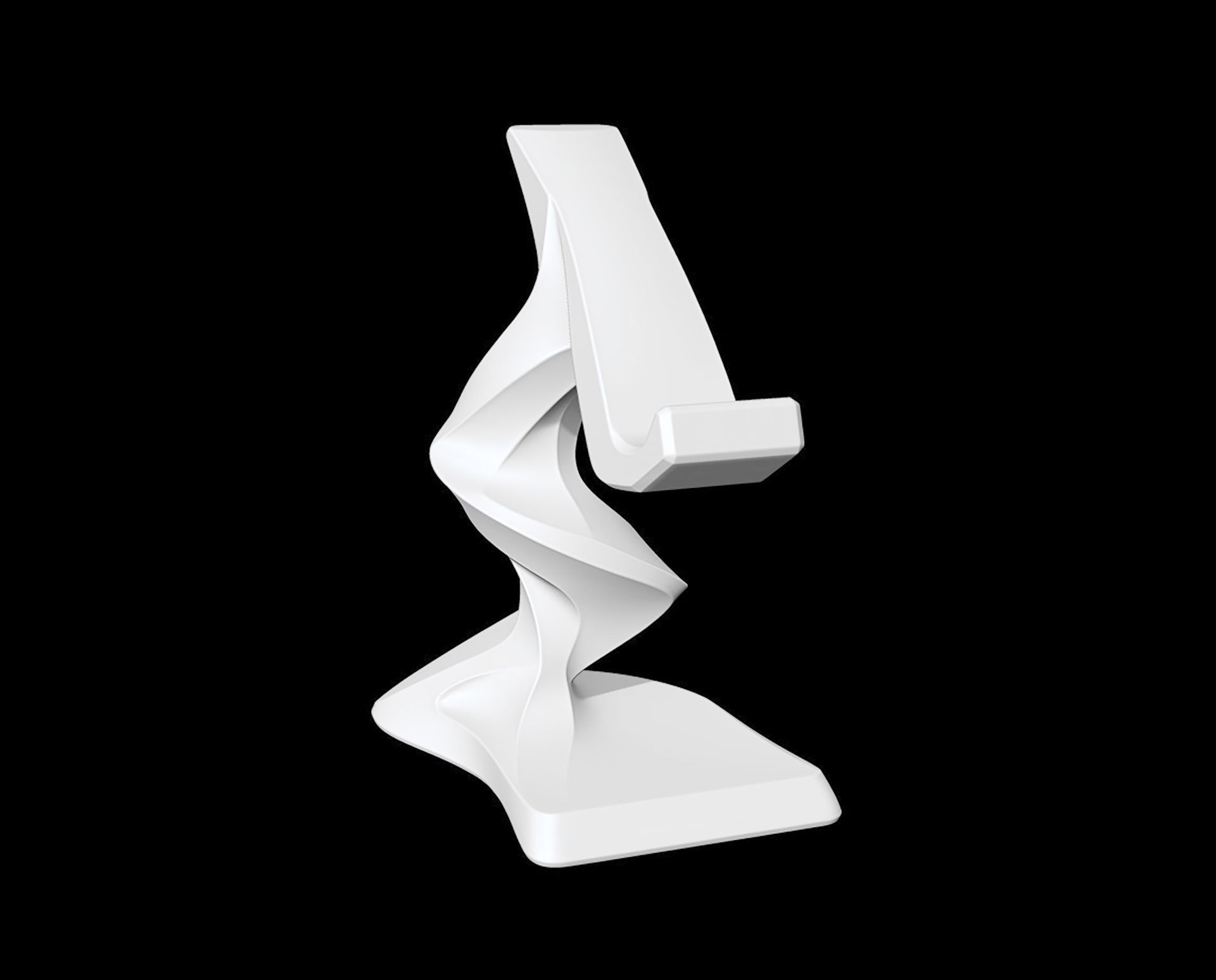 Twist Spiral Phone Stand 3D Model - STL Ready to Print 3D print model_9