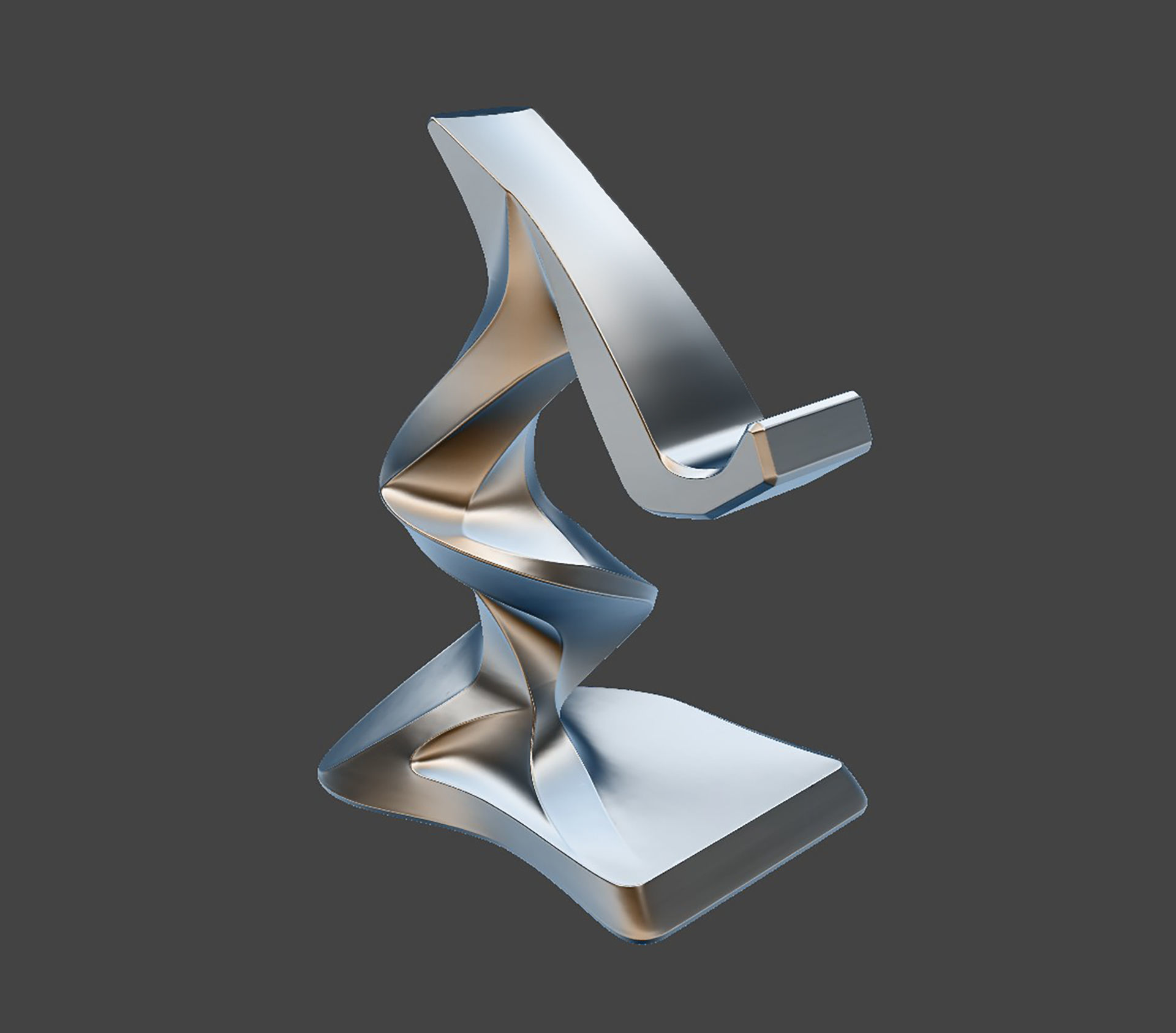 Twist Spiral Phone Stand 3D Model - STL Ready to Print 3D print model_2