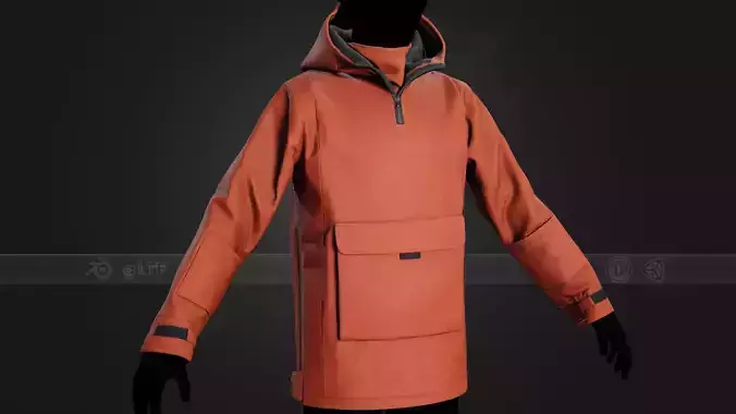 Orange Anorak Jacket