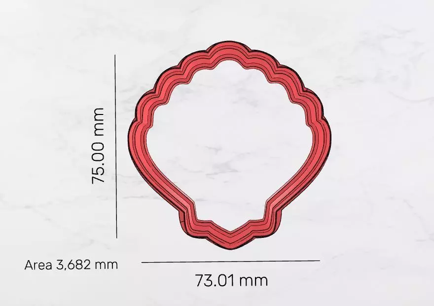 Scallop Cookie Cutter  3D model_0