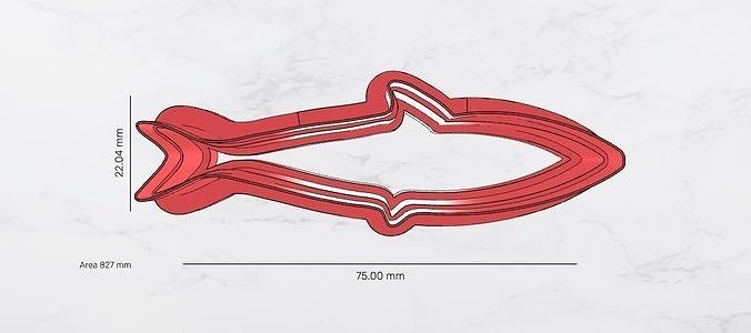 Sardine Cookie Cutter  3D model