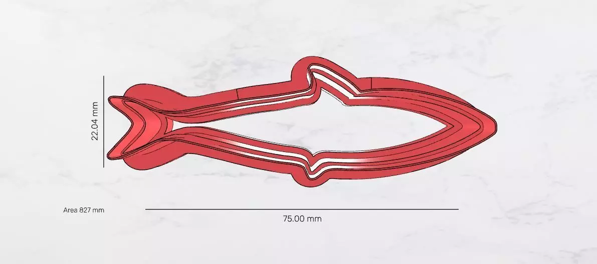 Sardine Cookie Cutter  3D model_0