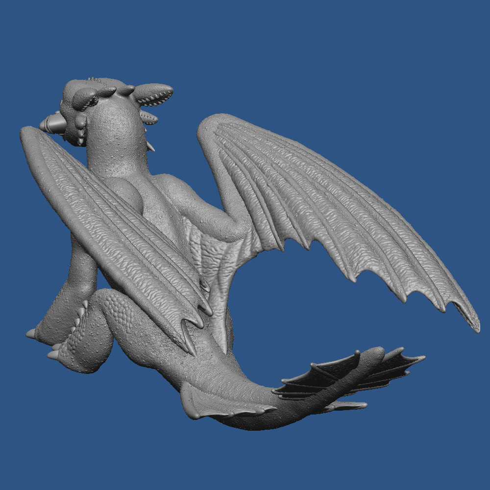 Toothless with Fish 3D print model_14