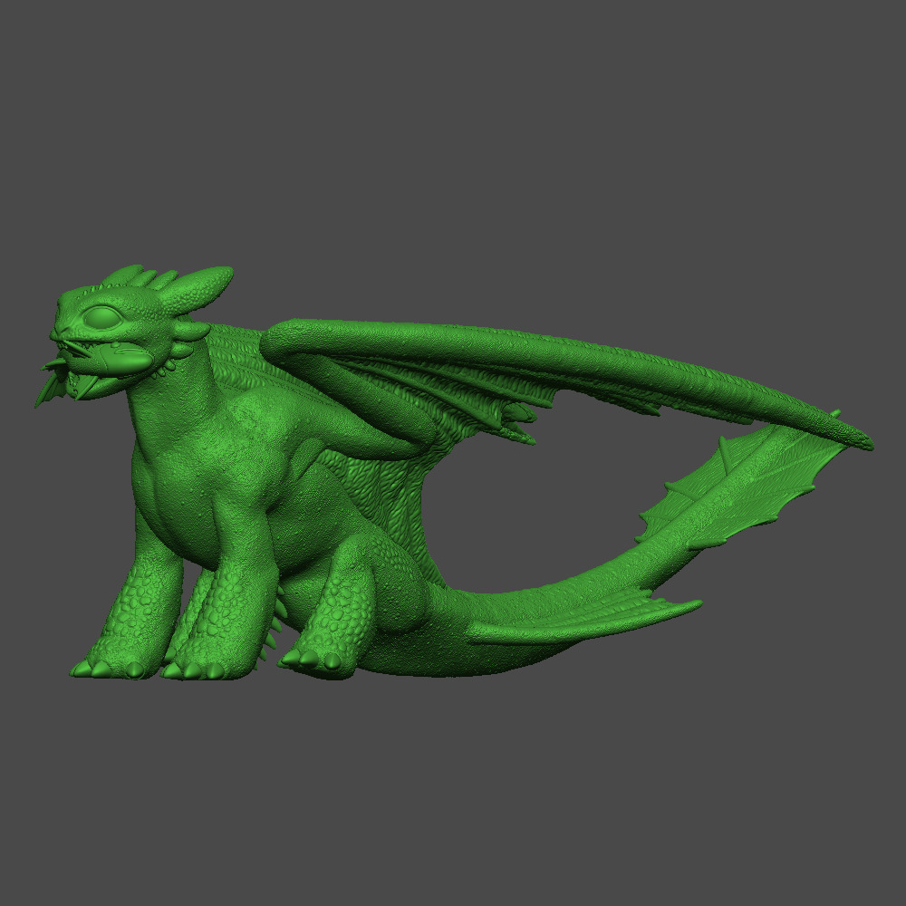 Toothless with Fish 3D print model_3