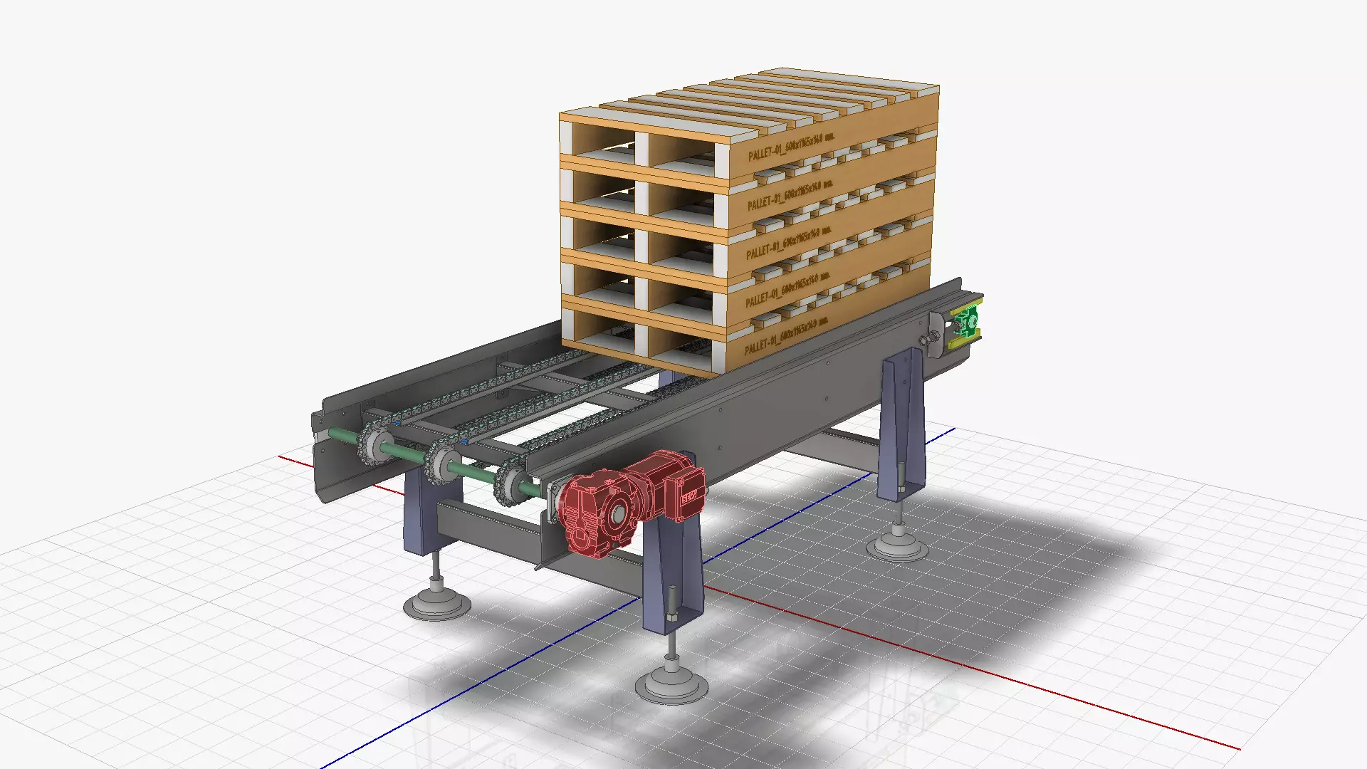 Chain Conveyor 01 Low-poly 3D model